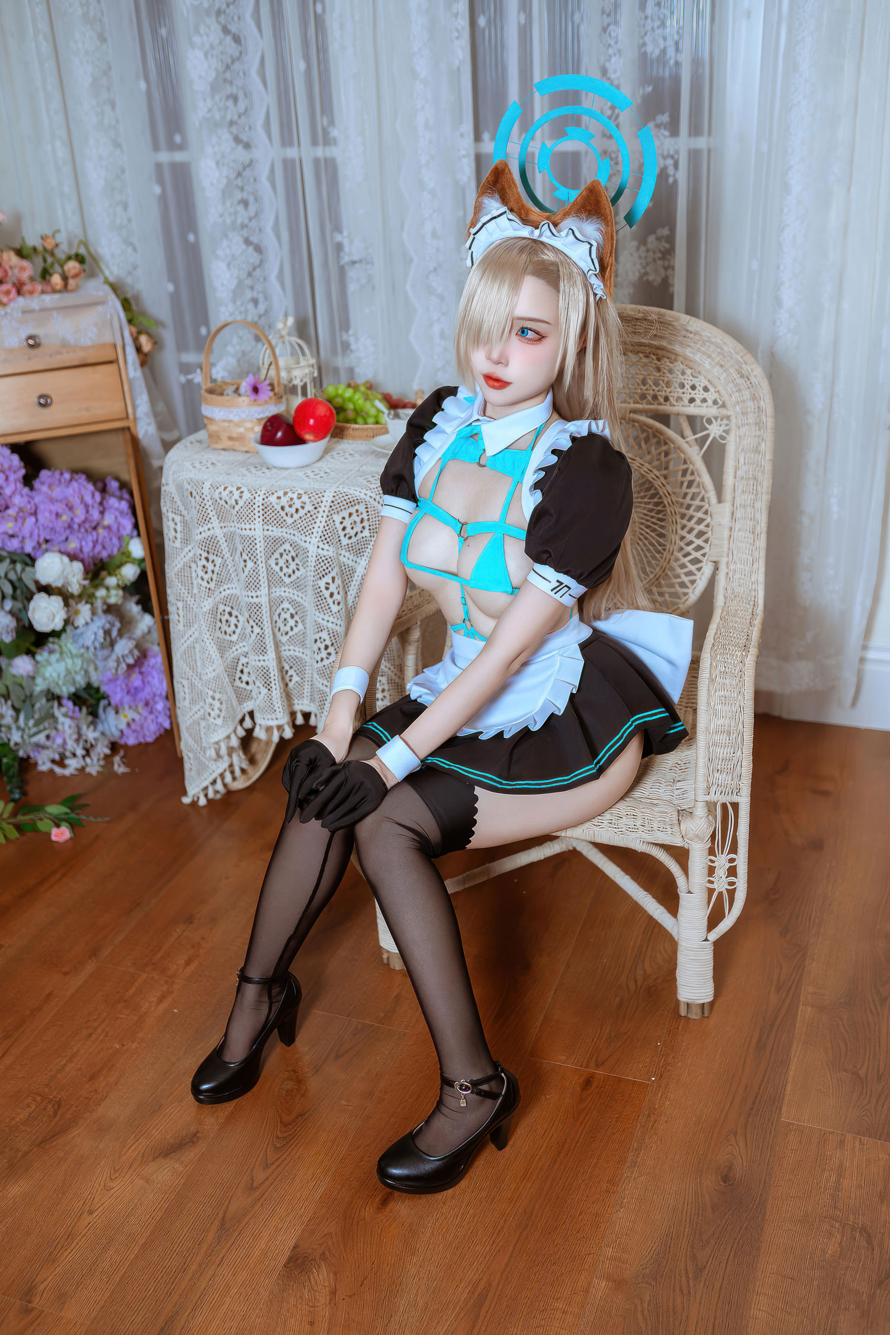 人气Coser 二佐Nisa - 蔚蓝档案 一之 濑明日奈 猫耳女仆/(39P)