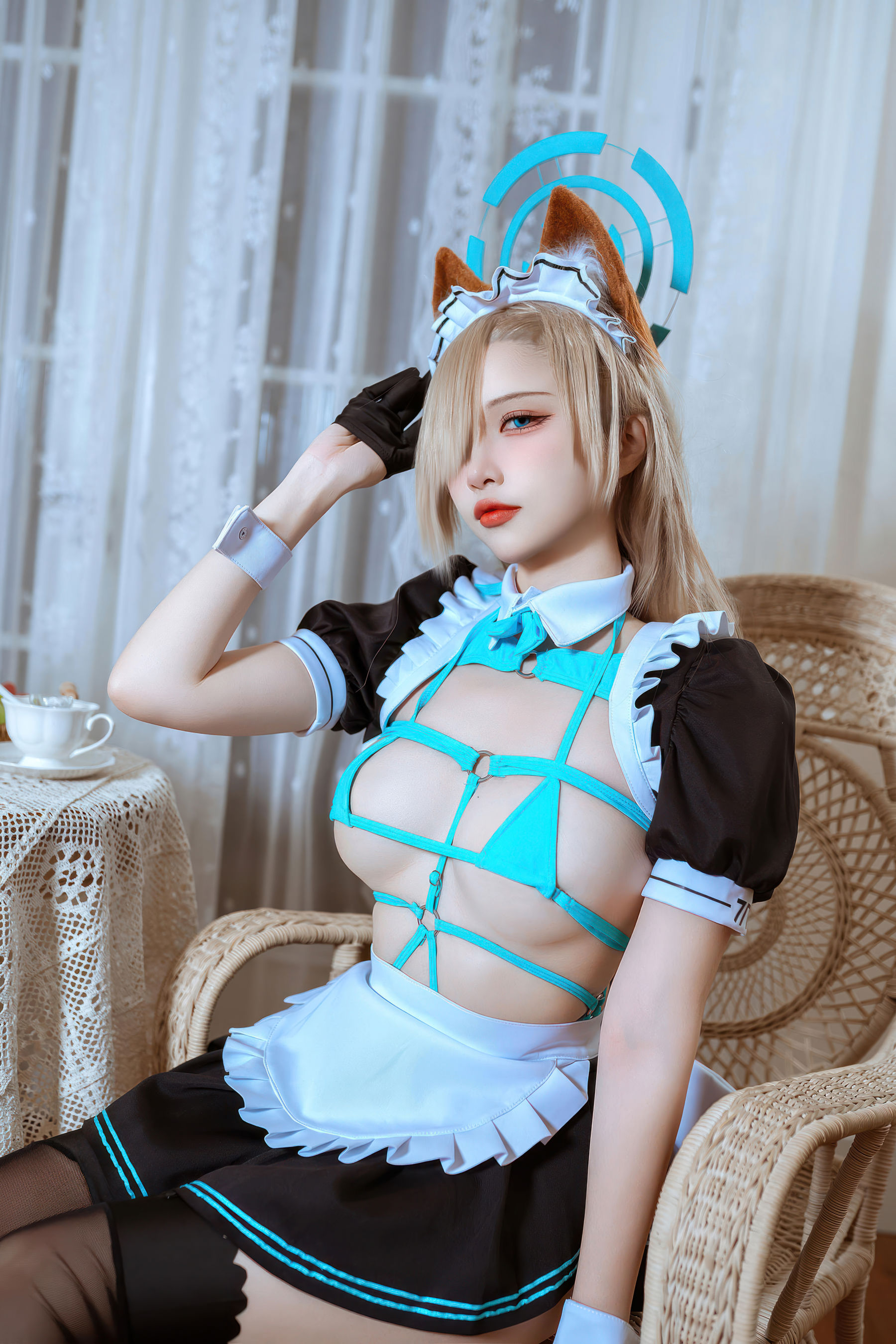 人气Coser 二佐Nisa - 蔚蓝档案 一之 濑明日奈 猫耳女仆/(39P)
