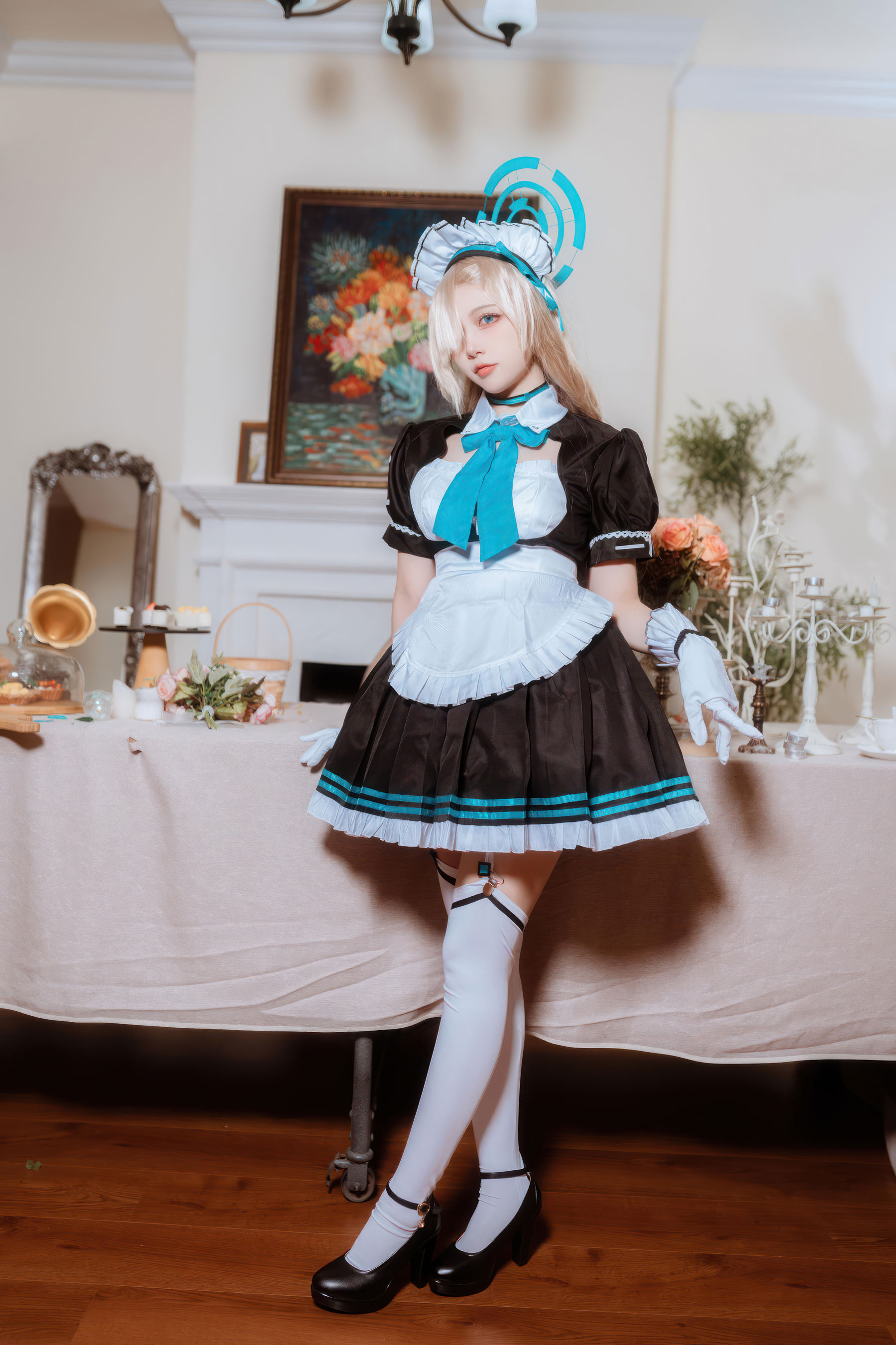 人气Coser 二佐Nisa - 蔚蓝档案 一之 濑明日奈 女仆/(30P)
