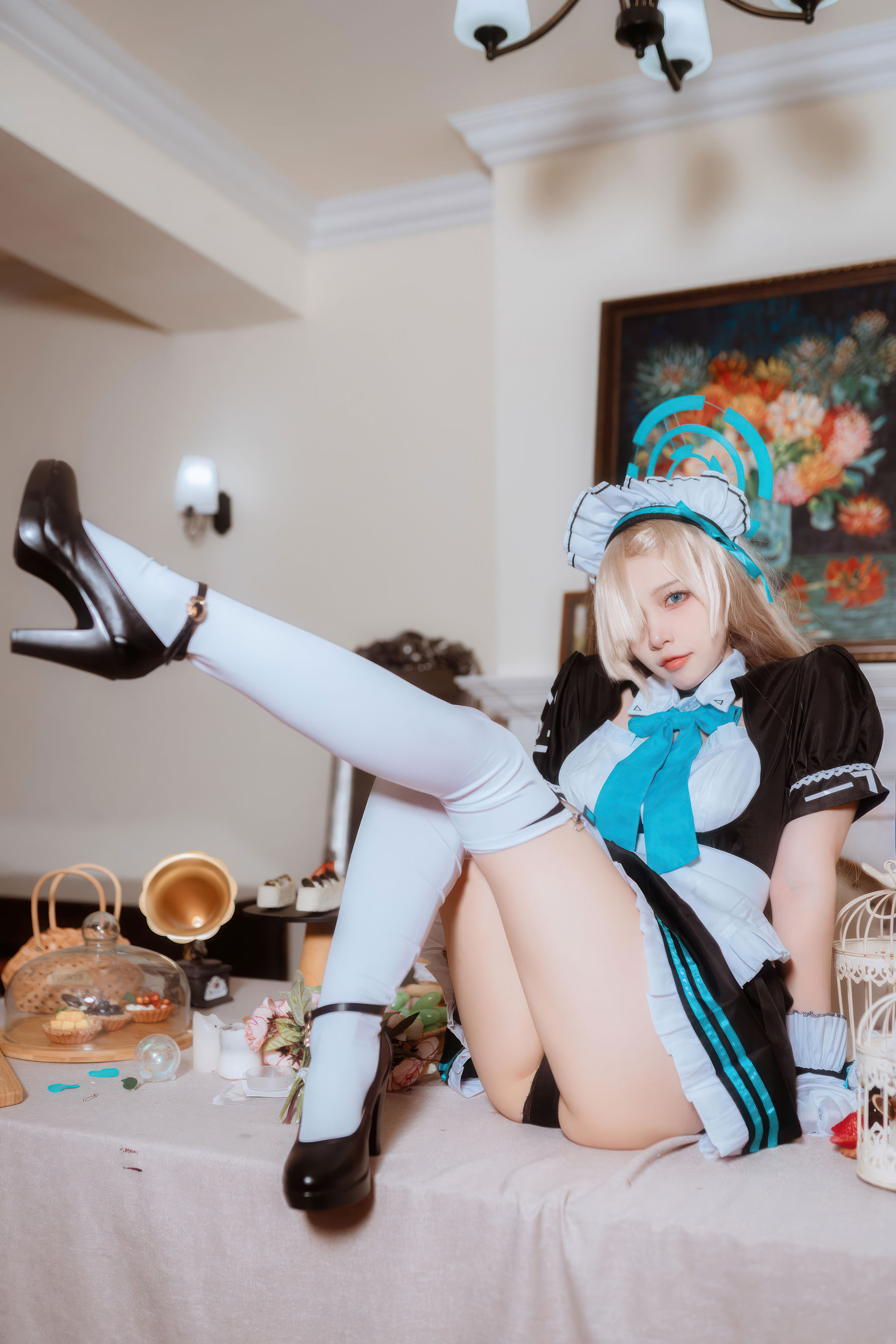 人气Coser 二佐Nisa - 蔚蓝档案 一之 濑明日奈 女仆/(30P)