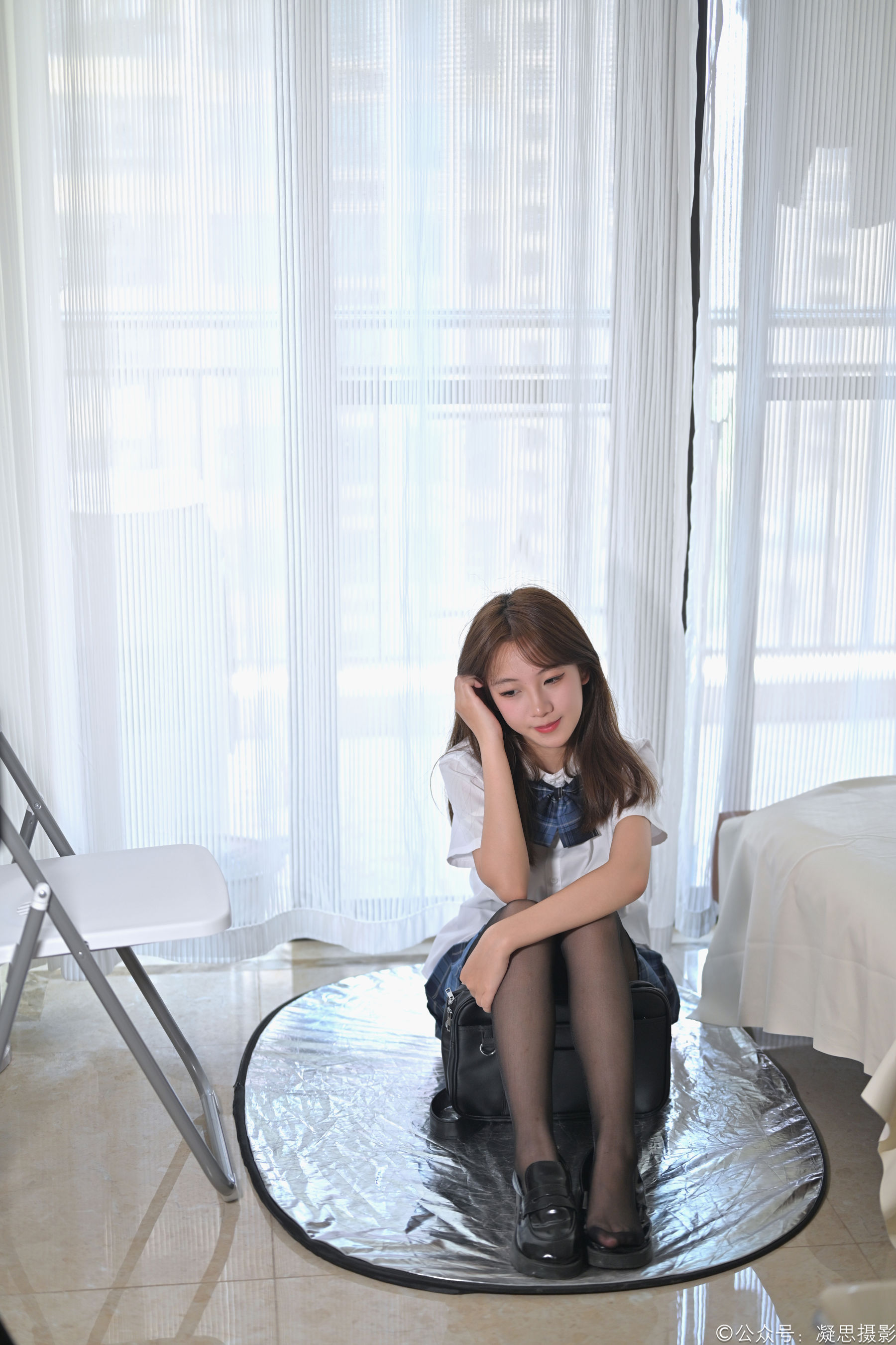 凝思摄影 No.046 铃铃 - jk制服、黑丝、小皮鞋/(148P)