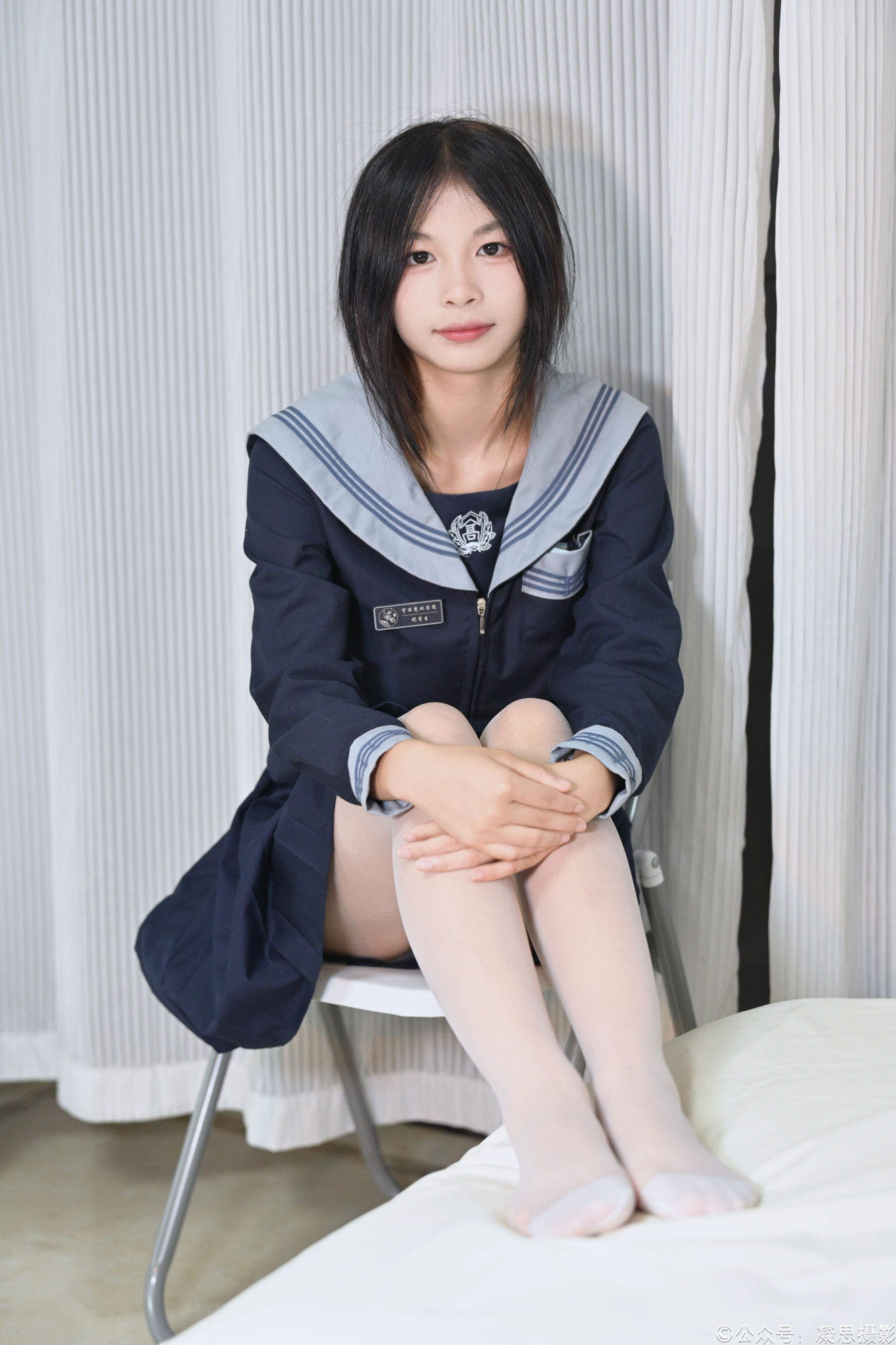凝思摄影 No.043 沅沅 - JK制服、连裤白丝、小皮鞋/(150P)