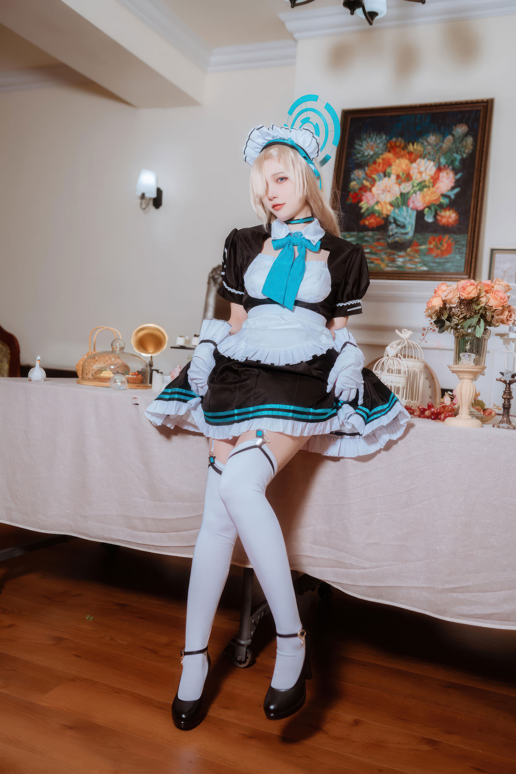 人气Coser 二佐Nisa - 蔚蓝档案 一之 濑明日奈 女仆/(30P)