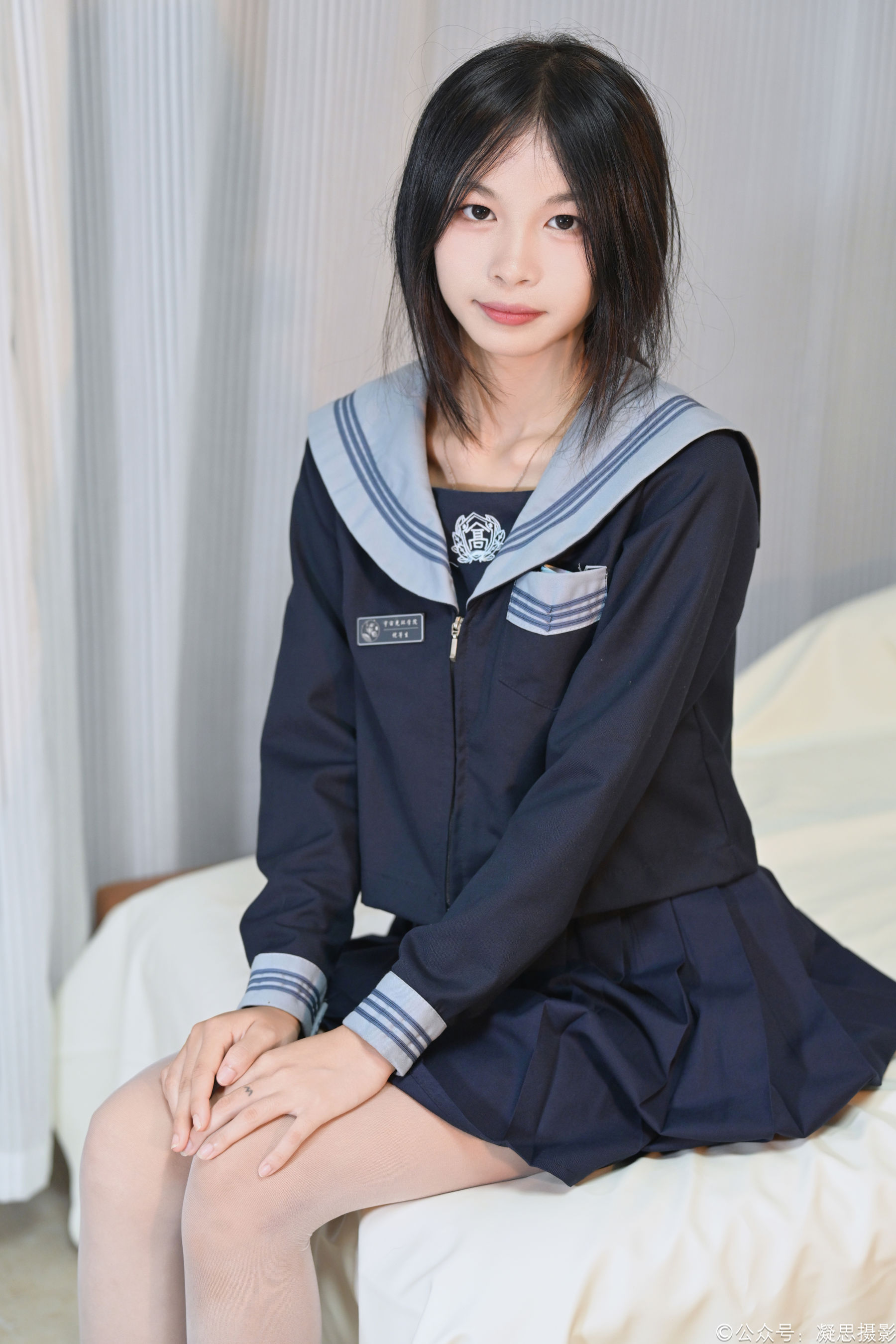 凝思摄影 No.043 沅沅 - JK制服、连裤白丝、小皮鞋/(150P)