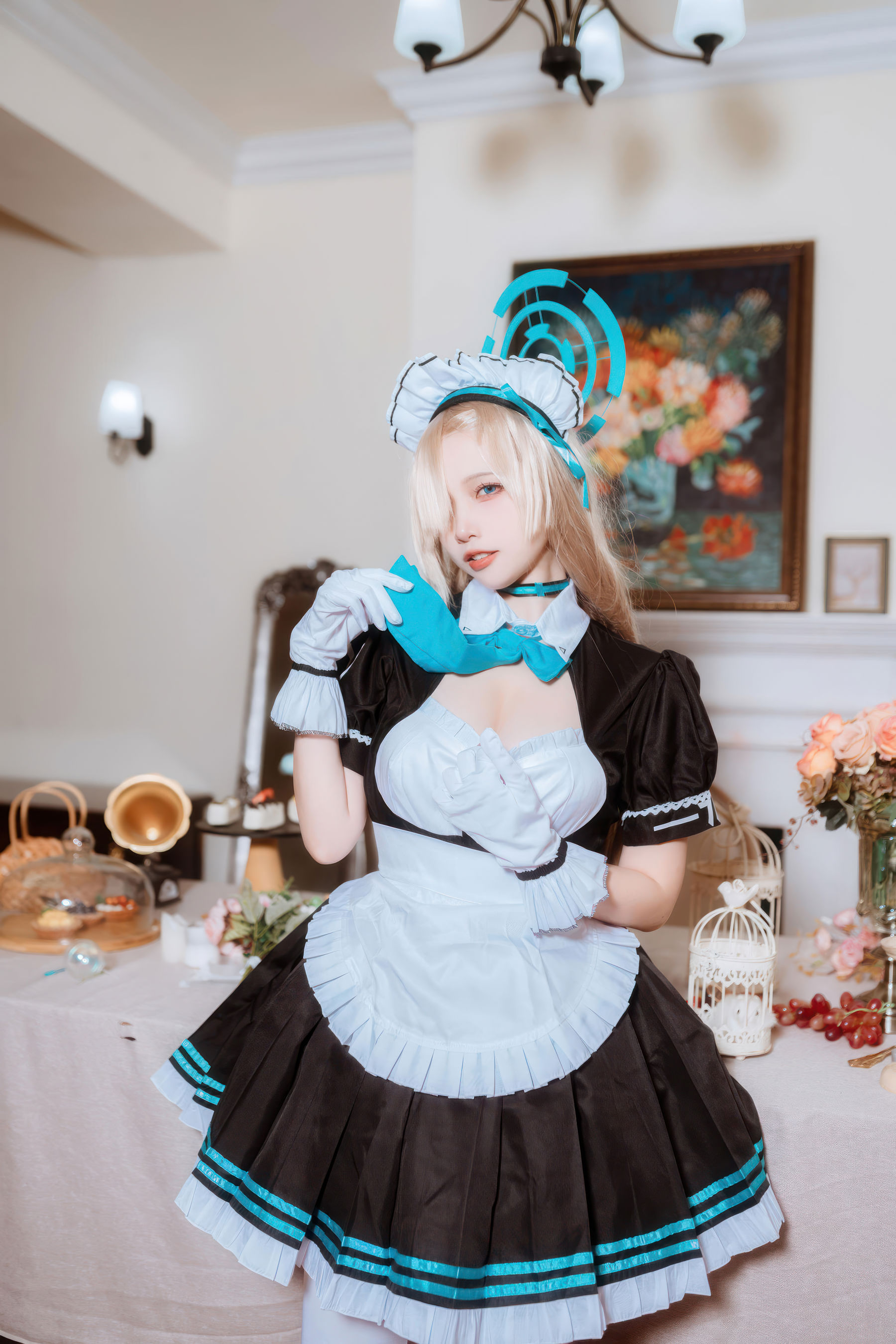 人气Coser 二佐Nisa - 蔚蓝档案 一之 濑明日奈 女仆/(30P)