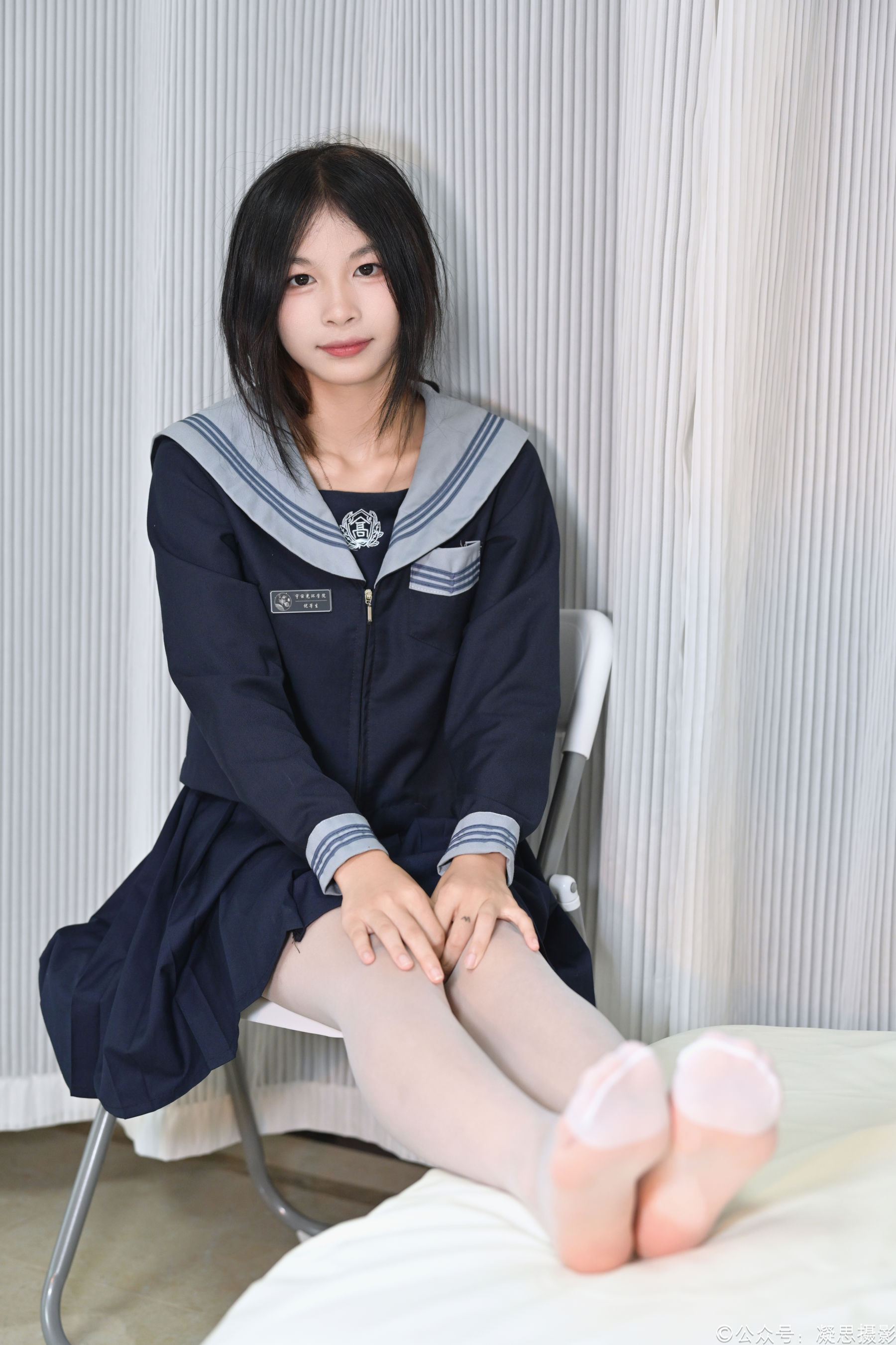 凝思摄影 No.043 沅沅 - JK制服、连裤白丝、小皮鞋/(150P)