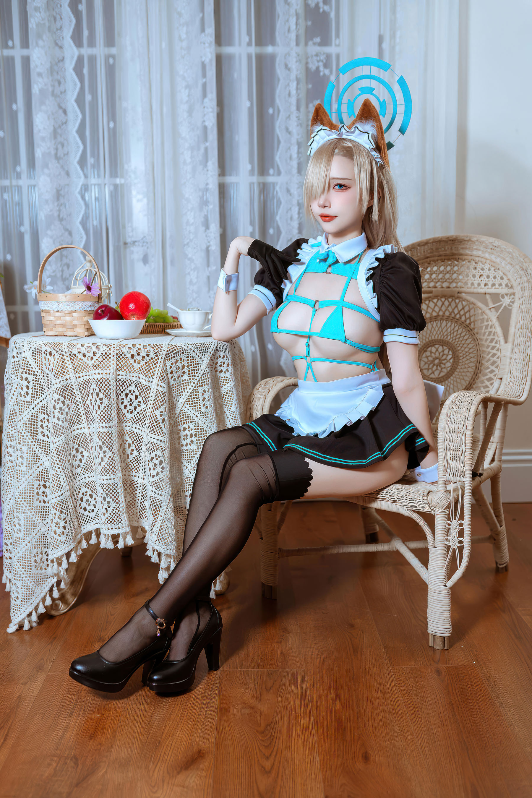 人气Coser 二佐Nisa - 蔚蓝档案 一之 濑明日奈 猫耳女仆/(39P)