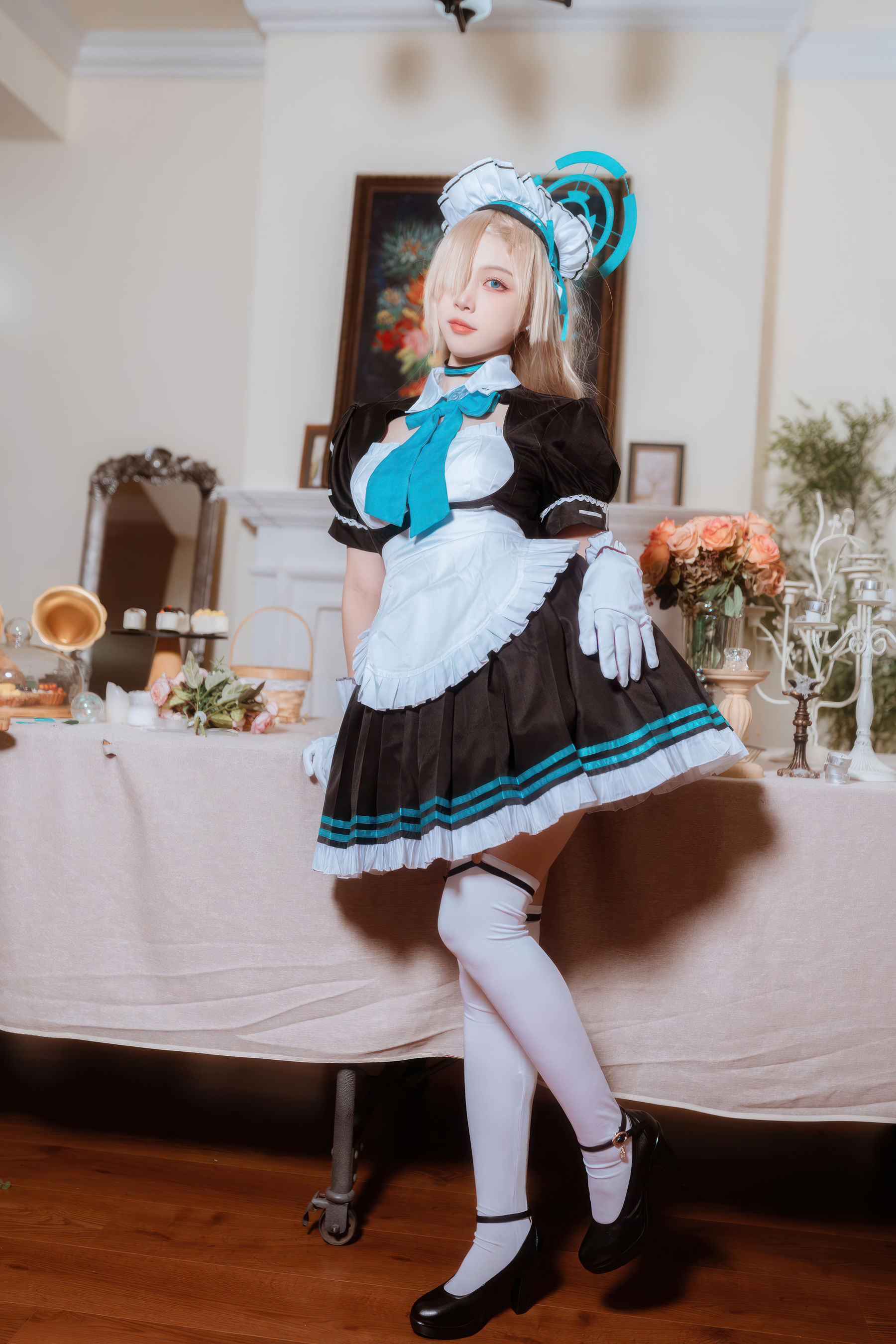 人气Coser 二佐Nisa - 蔚蓝档案 一之 濑明日奈 女仆/(30P)
