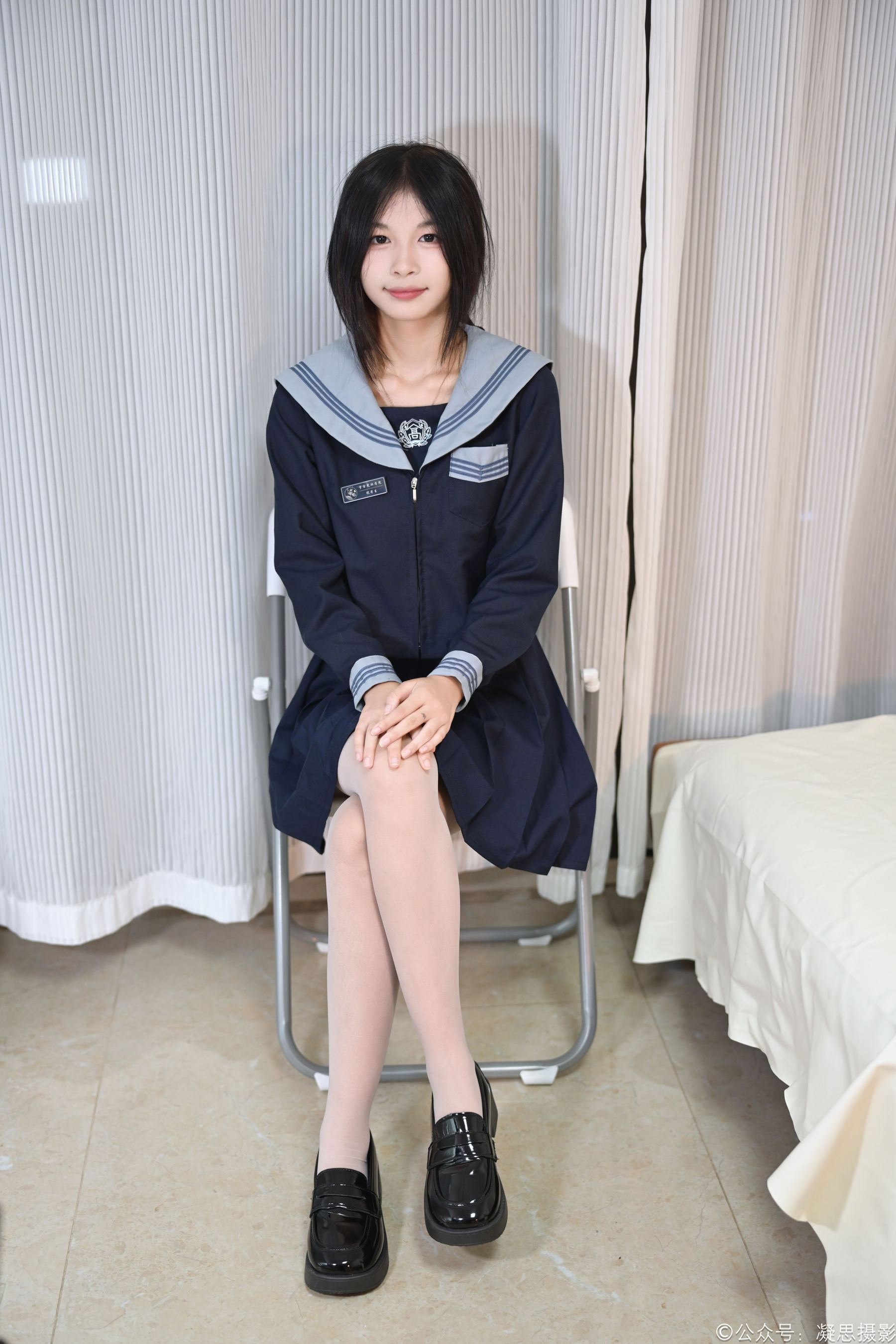 凝思摄影 No.043 沅沅 - JK制服、连裤白丝、小皮鞋/(150P)