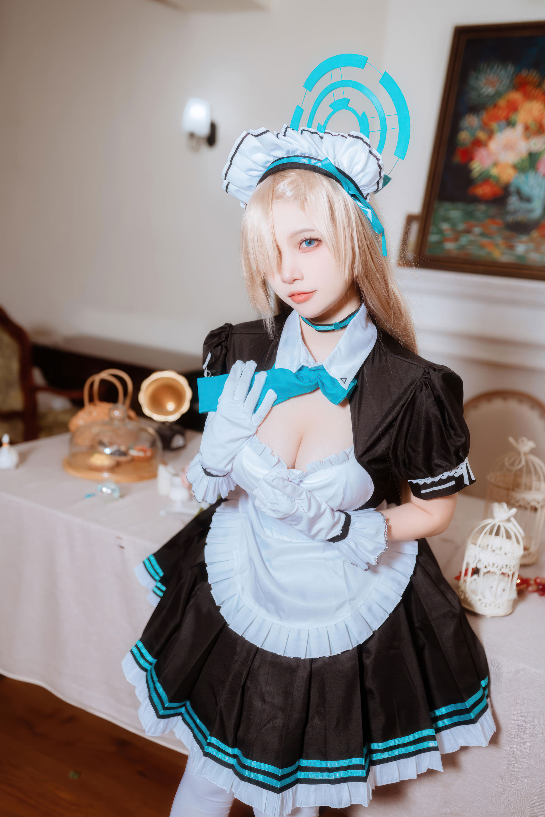 人气Coser 二佐Nisa - 蔚蓝档案 一之 濑明日奈 女仆/(30P)
