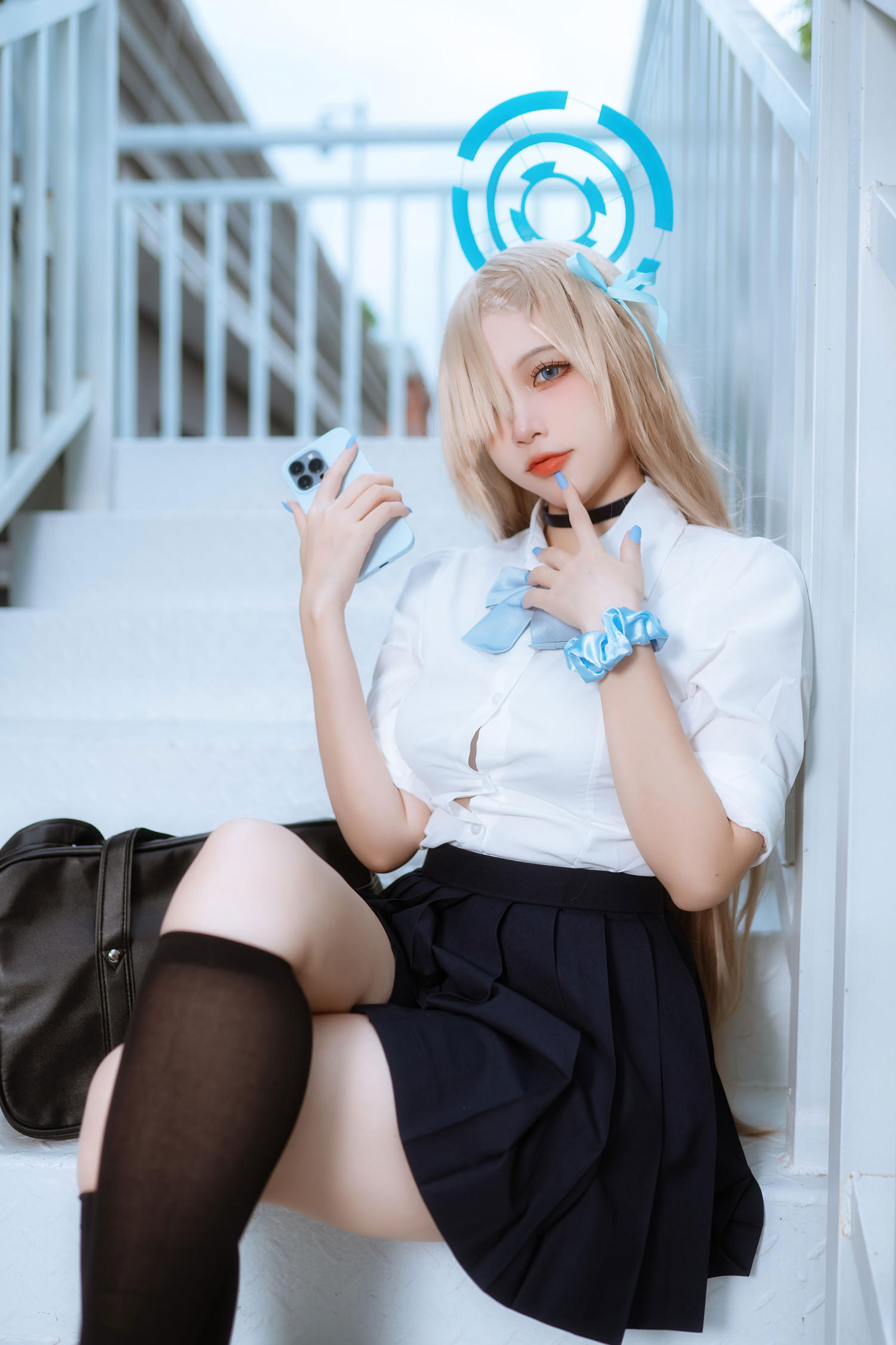 人气Coser 二佐Nisa - 蔚蓝档案 一之 濑明日奈 JK制服/(23P)