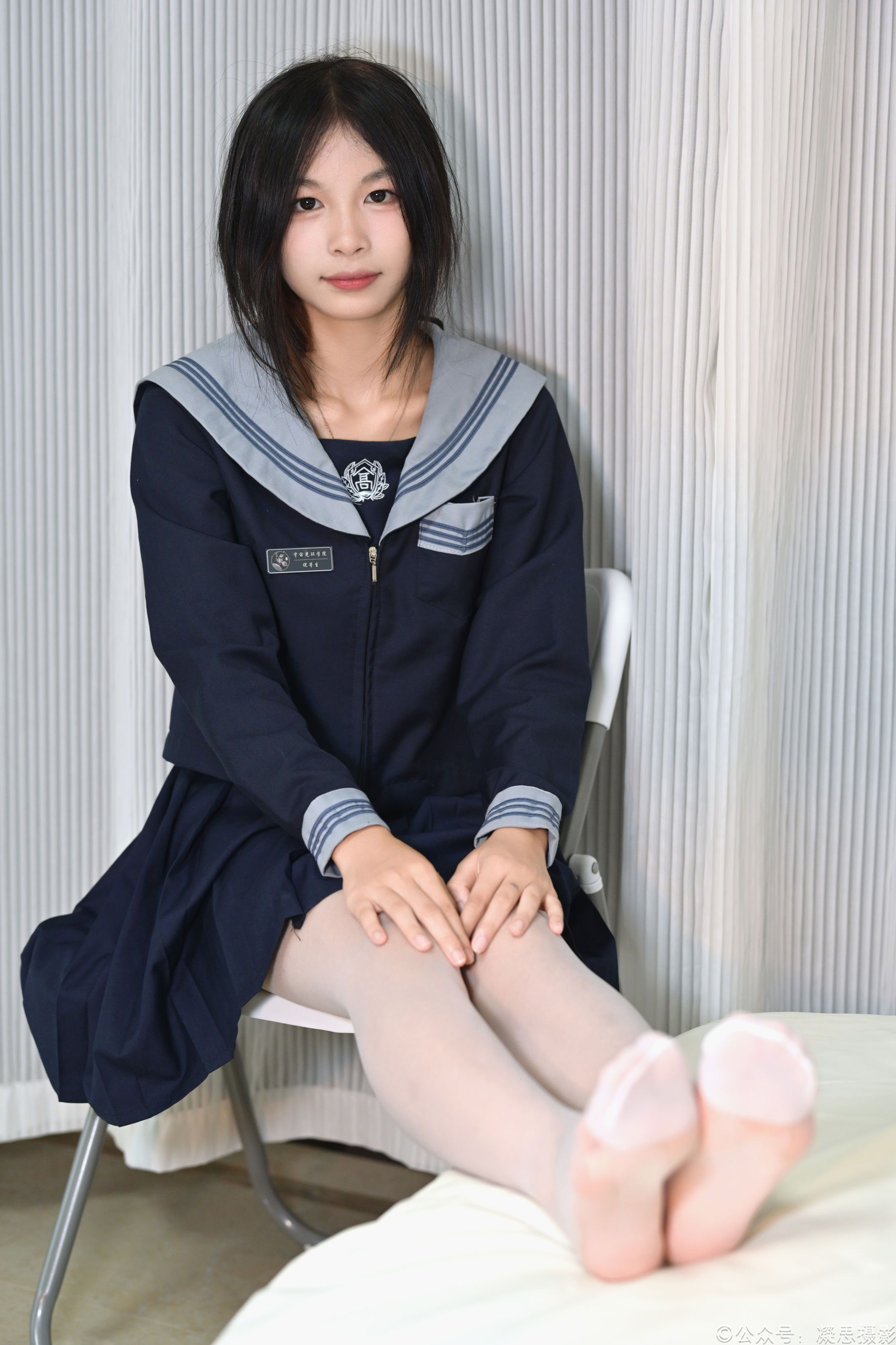 凝思摄影 No.043 沅沅 - JK制服、连裤白丝、小皮鞋/(150P)