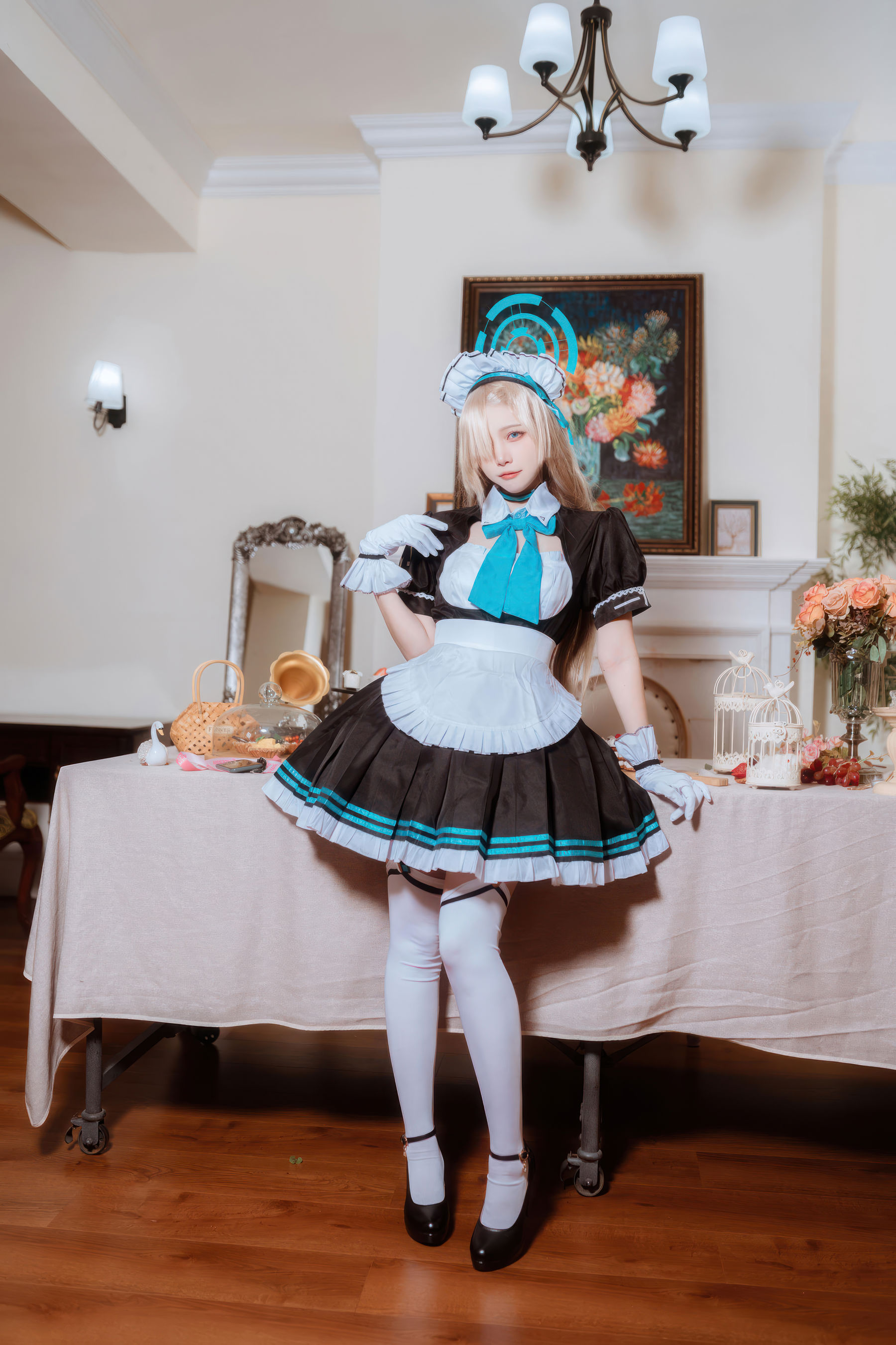人气Coser 二佐Nisa - 蔚蓝档案 一之 濑明日奈 女仆/(30P)
