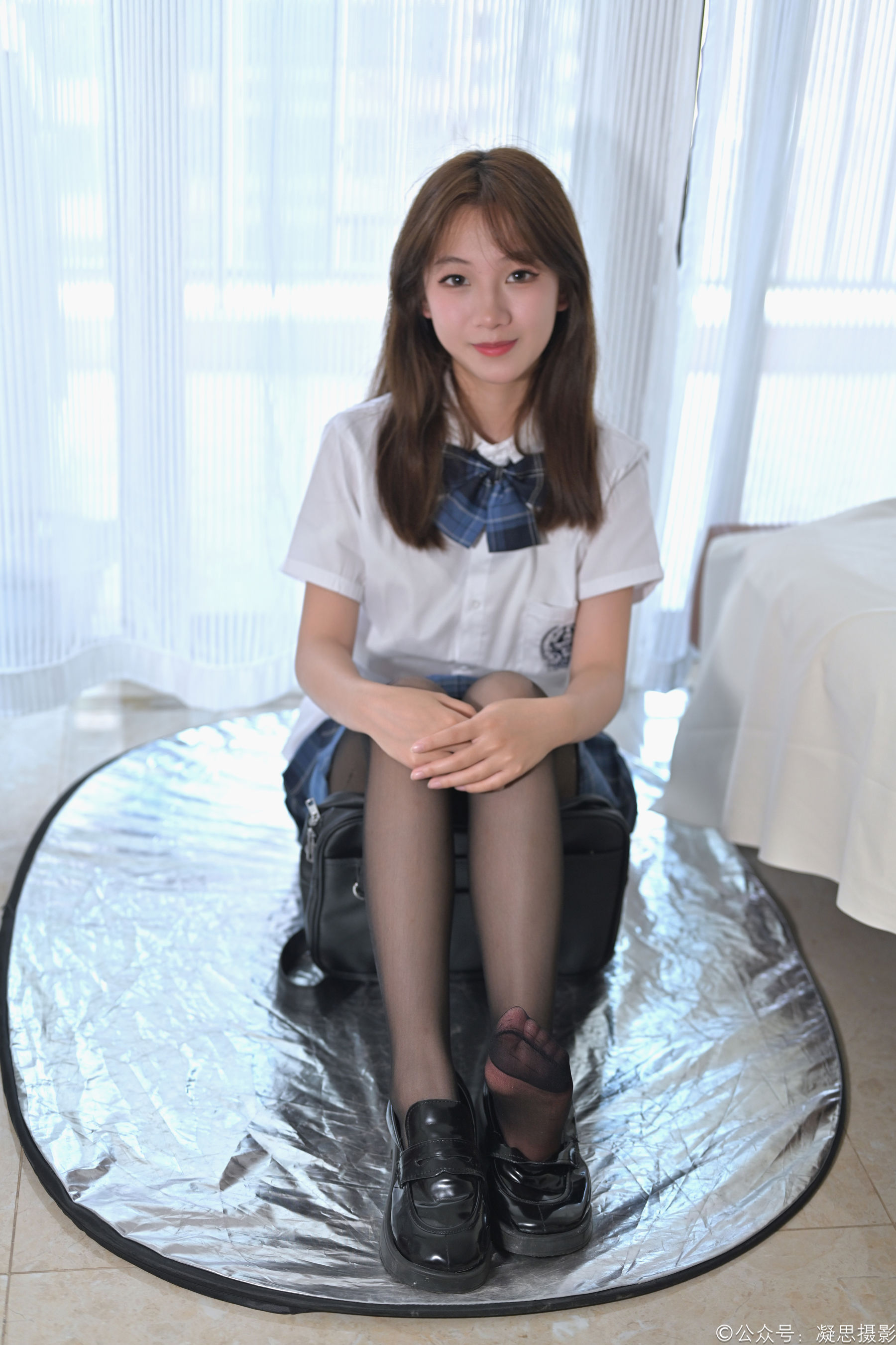 凝思摄影 No.046 铃铃 - jk制服、黑丝、小皮鞋/(148P)