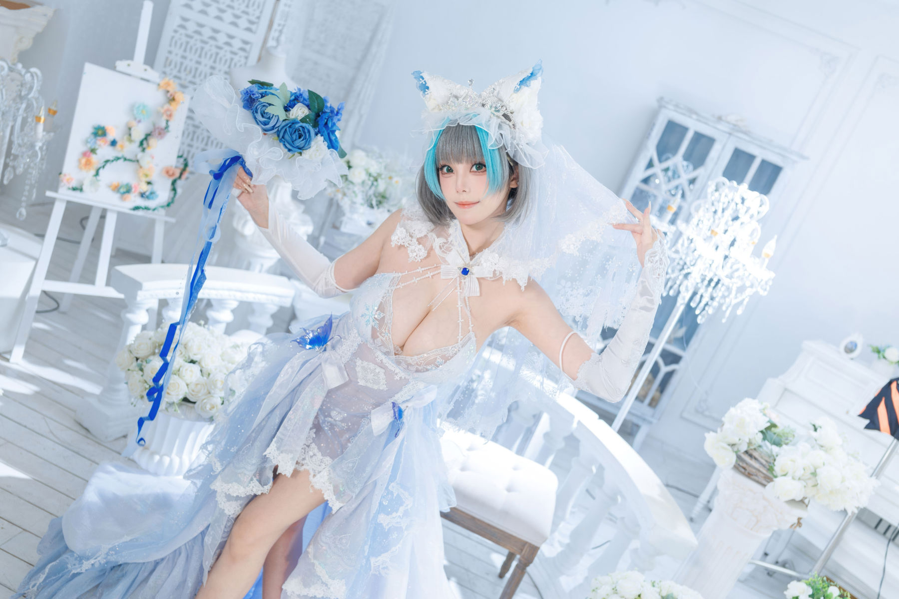 萌系小姐姐 蜜汁猫裘 - 碧蓝航线 柴郡 花嫁/(104P)
