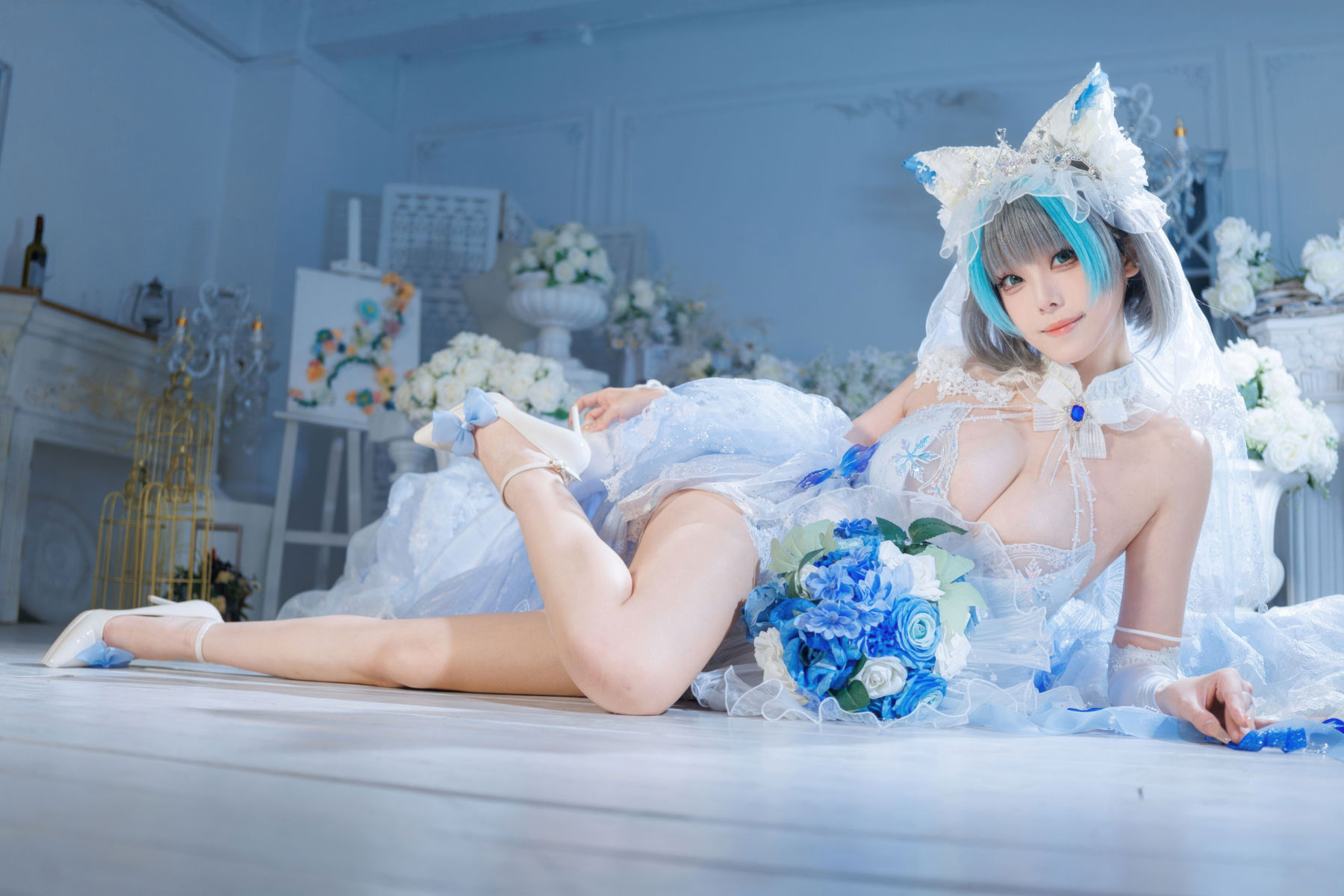萌系小姐姐 蜜汁猫裘 - 碧蓝航线 柴郡 花嫁/(104P)