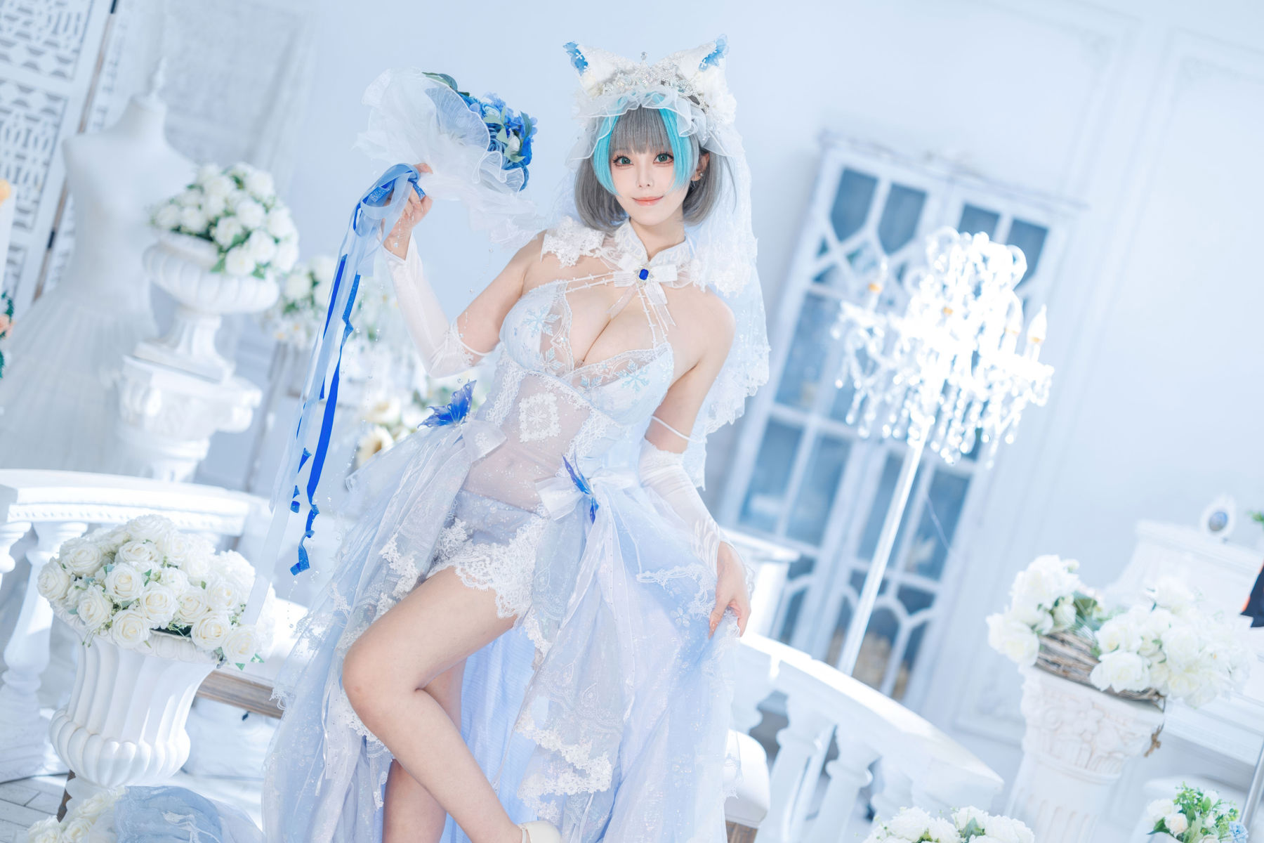 萌系小姐姐 蜜汁猫裘 - 碧蓝航线 柴郡 花嫁/(104P)