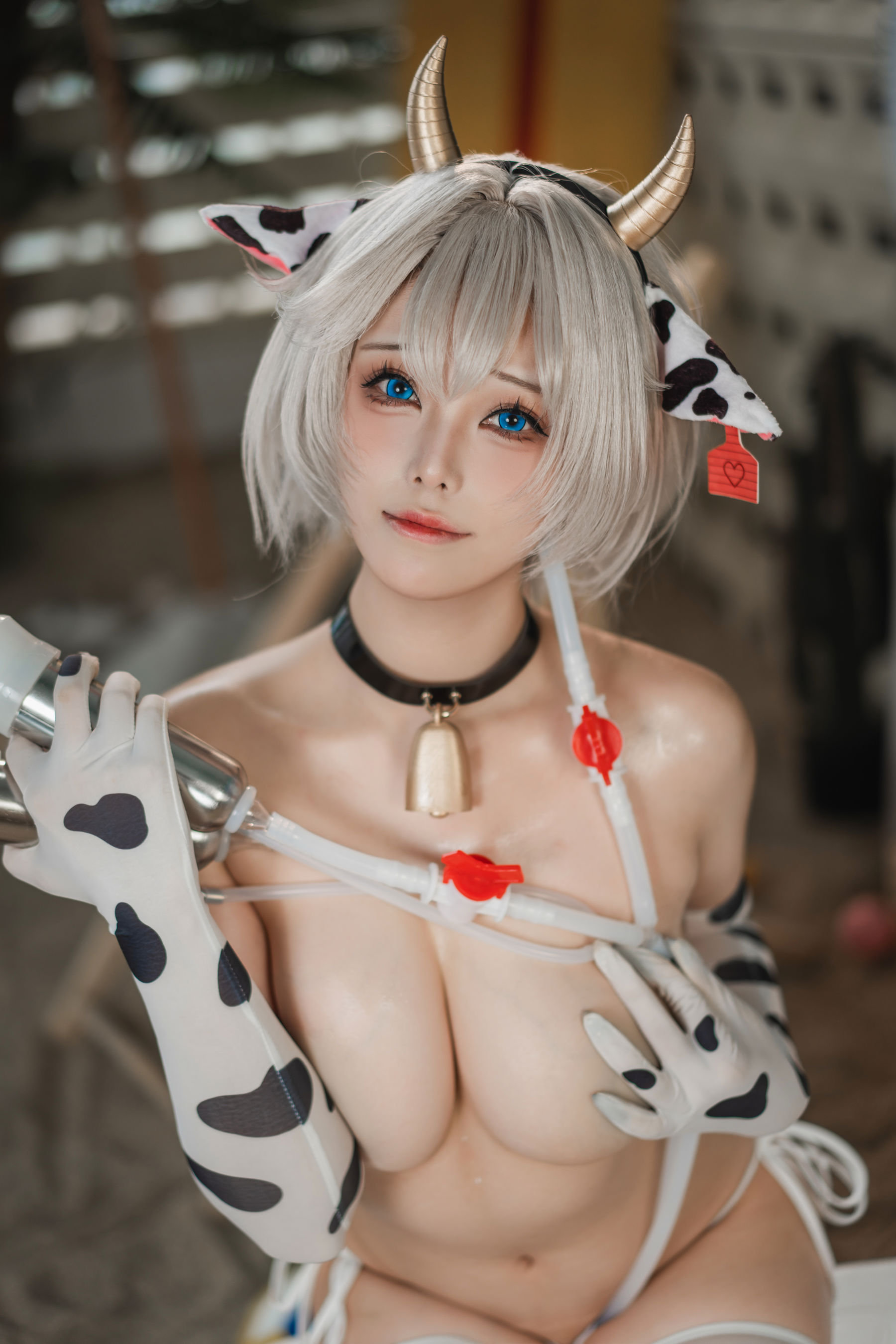 萌系小姐姐 蜜汁猫裘 - 棕色尘埃奶牛/(172P)