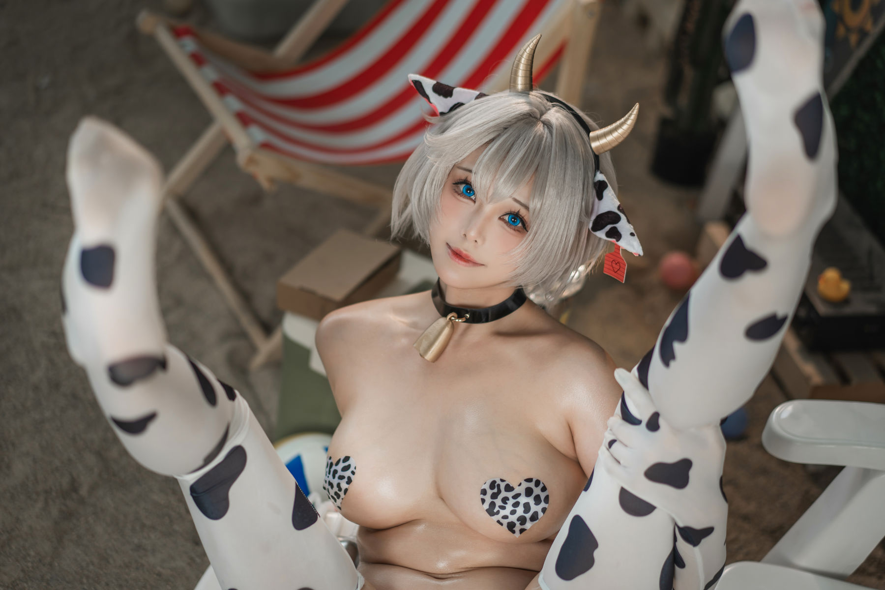 萌系小姐姐 蜜汁猫裘 - 棕色尘埃奶牛/(172P)