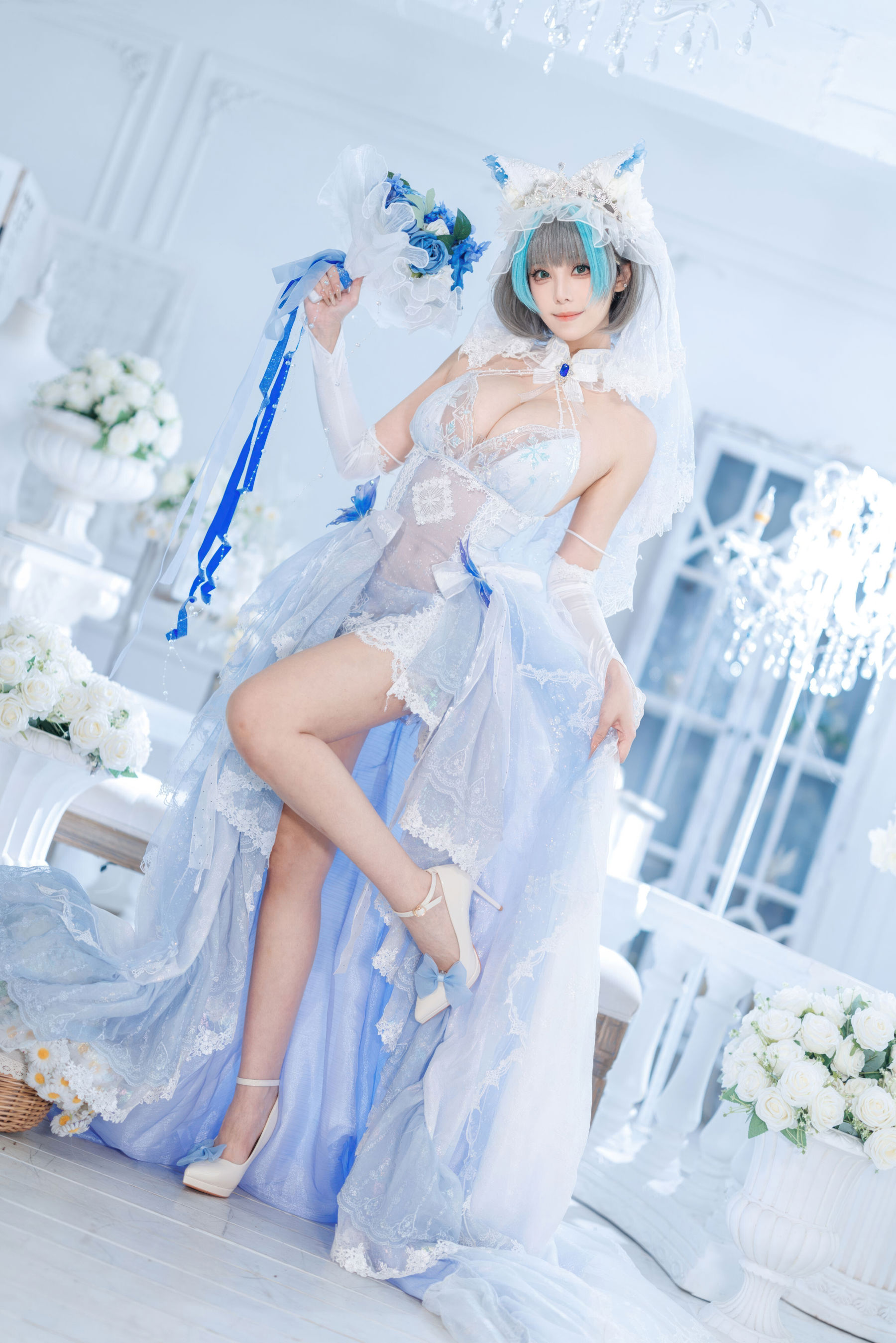 萌系小姐姐 蜜汁猫裘 - 碧蓝航线 柴郡 花嫁/(104P)