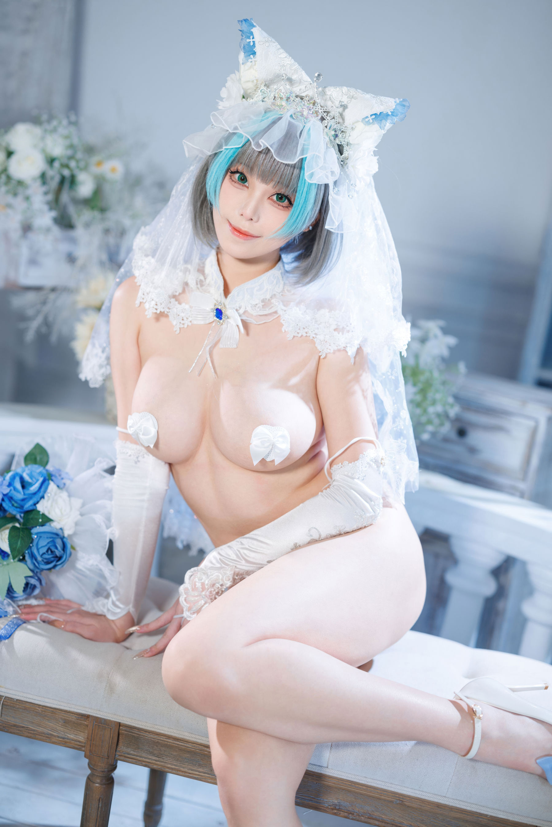 萌系小姐姐 蜜汁猫裘 - 碧蓝航线 柴郡 花嫁/(104P)