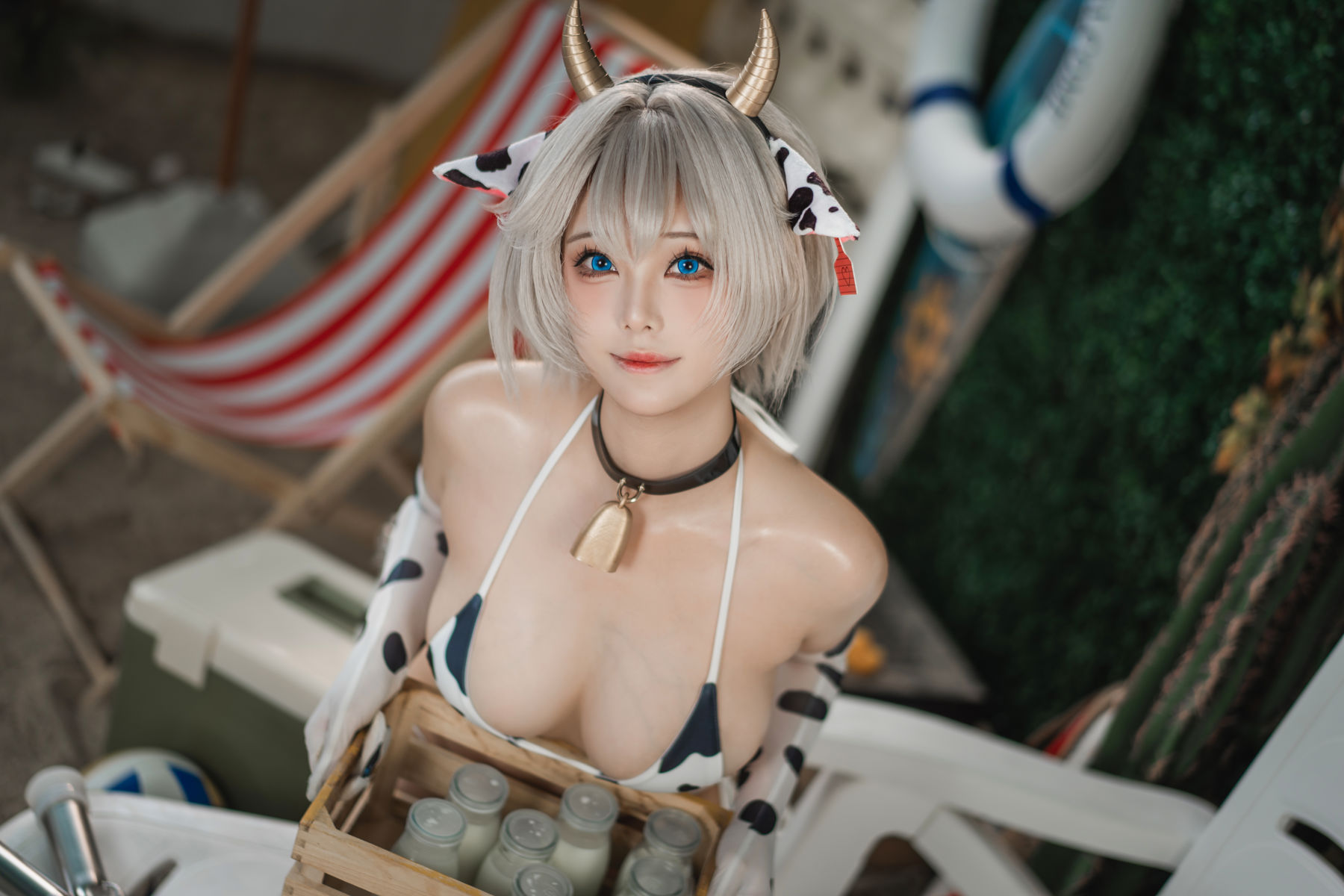 萌系小姐姐 蜜汁猫裘 - 棕色尘埃奶牛/(172P)