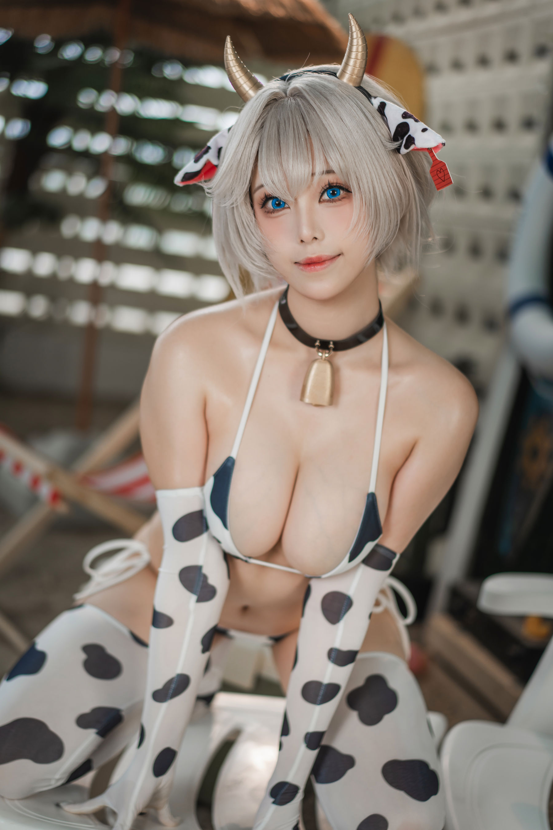 萌系小姐姐 蜜汁猫裘 - 棕色尘埃奶牛/(172P)