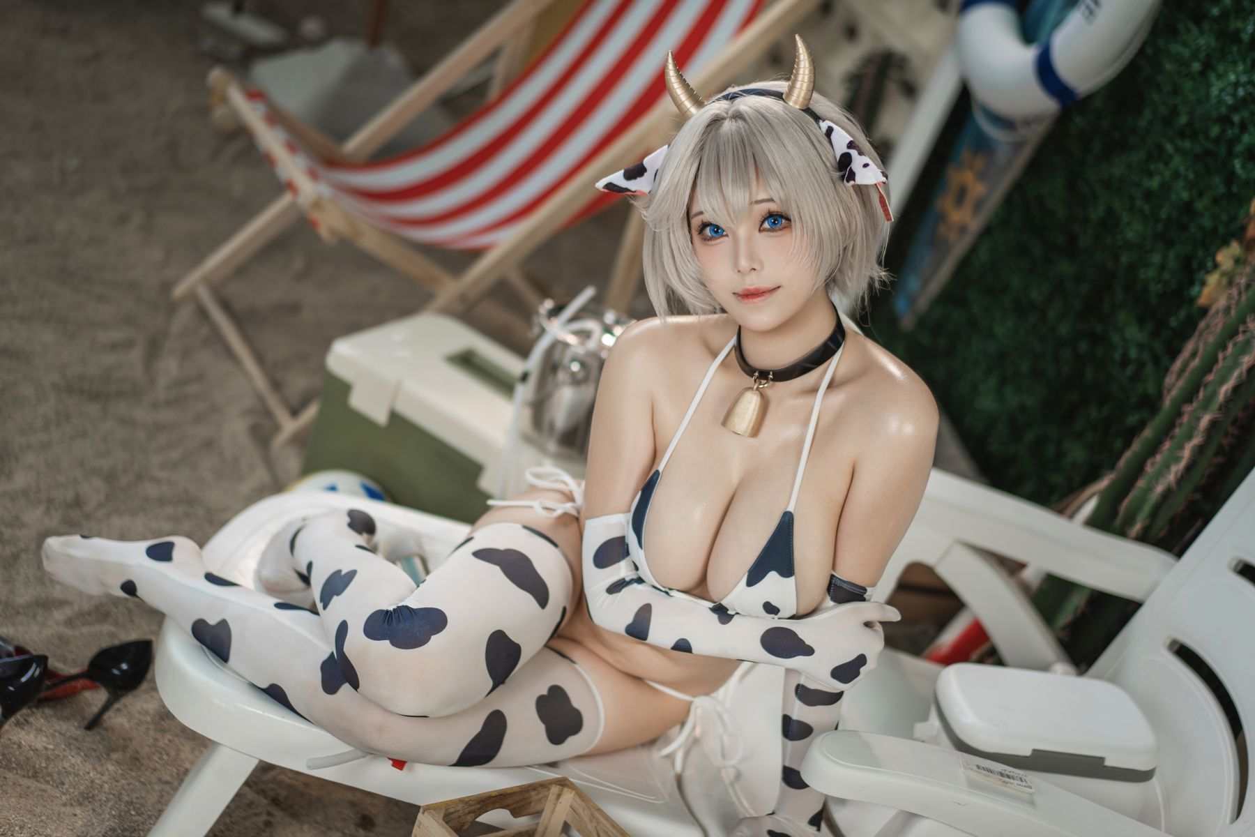 萌系小姐姐 蜜汁猫裘 - 棕色尘埃奶牛/(172P)