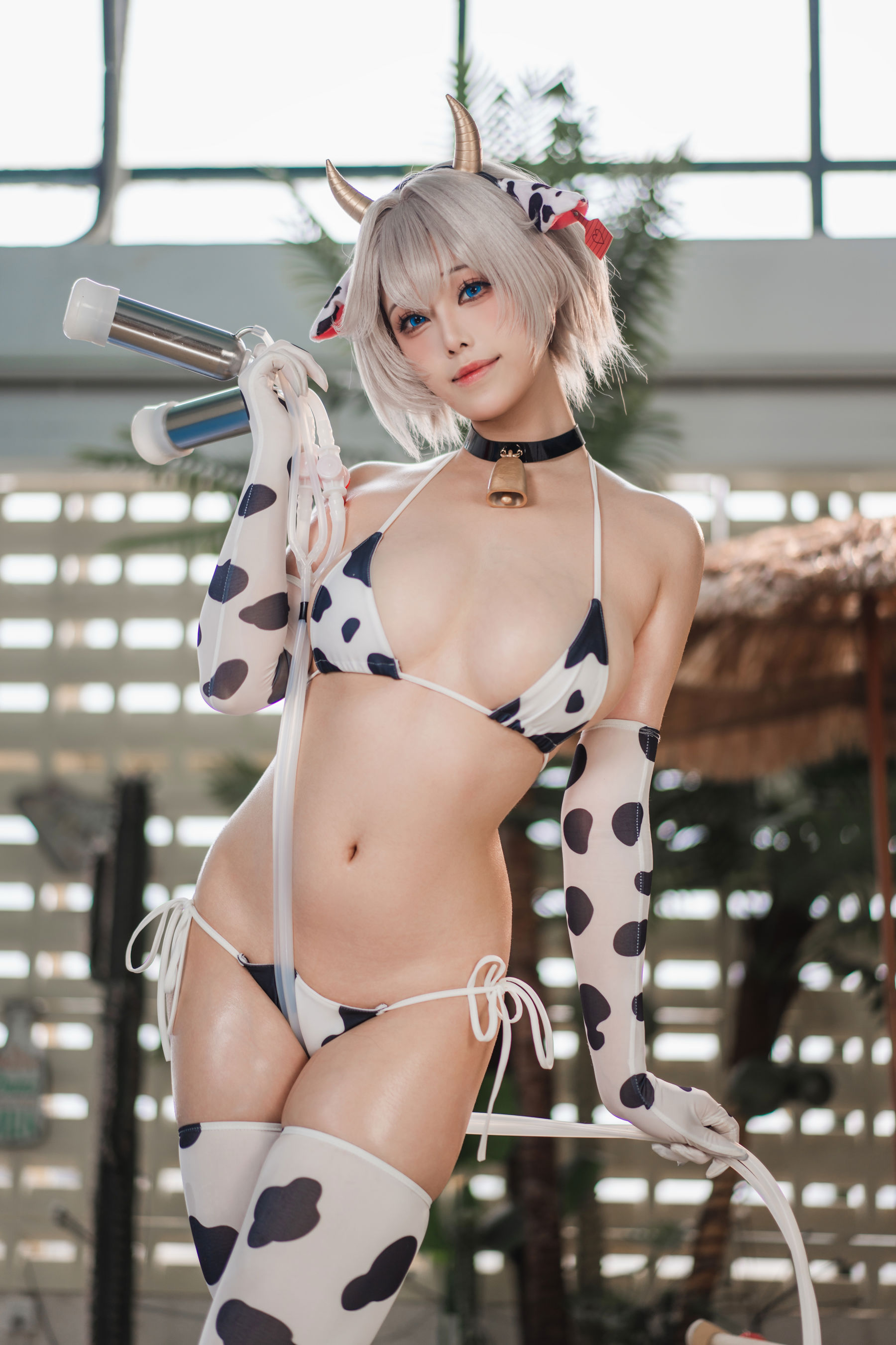 萌系小姐姐 蜜汁猫裘 - 棕色尘埃奶牛/(172P)
