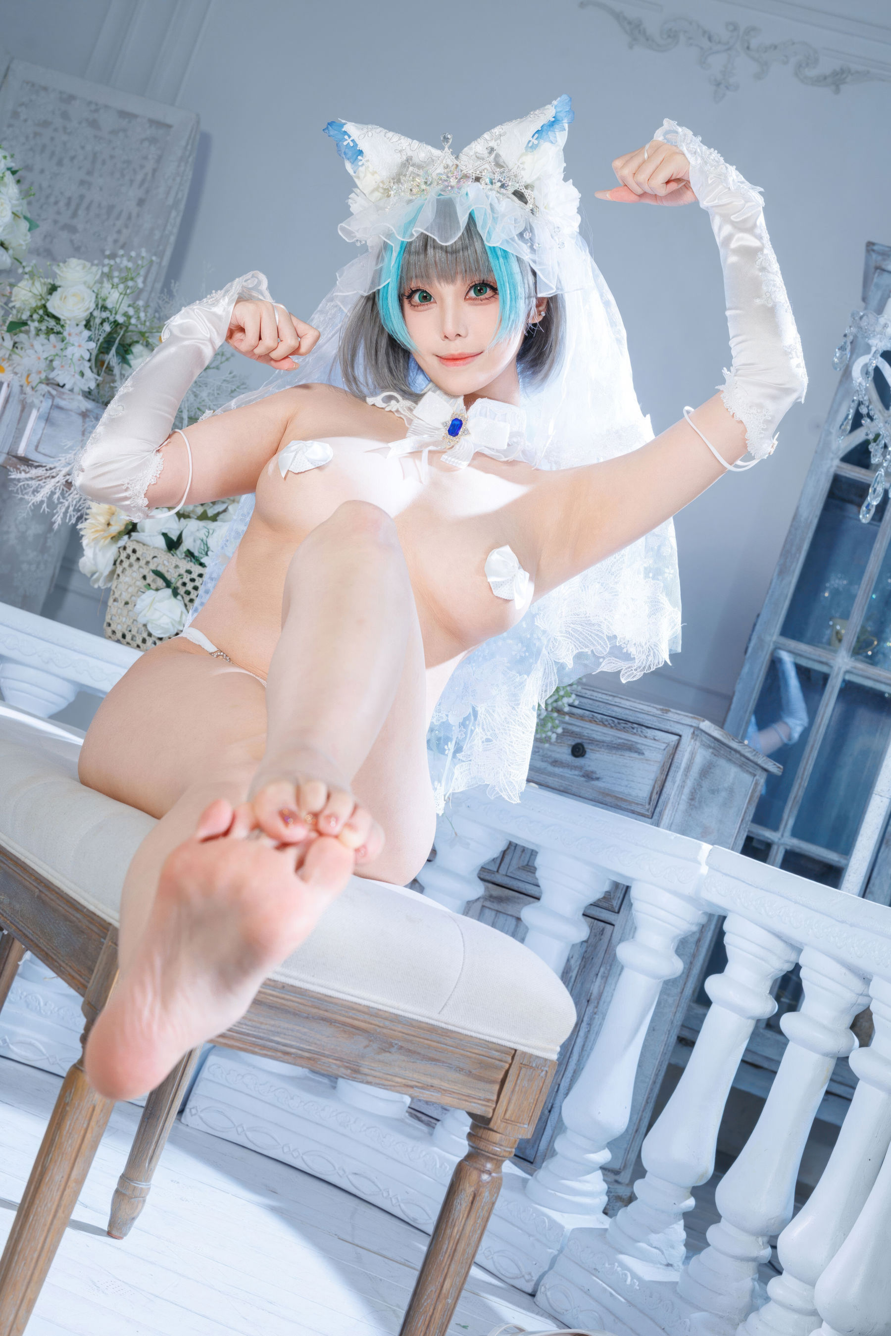 萌系小姐姐 蜜汁猫裘 - 碧蓝航线 柴郡 花嫁/(104P)