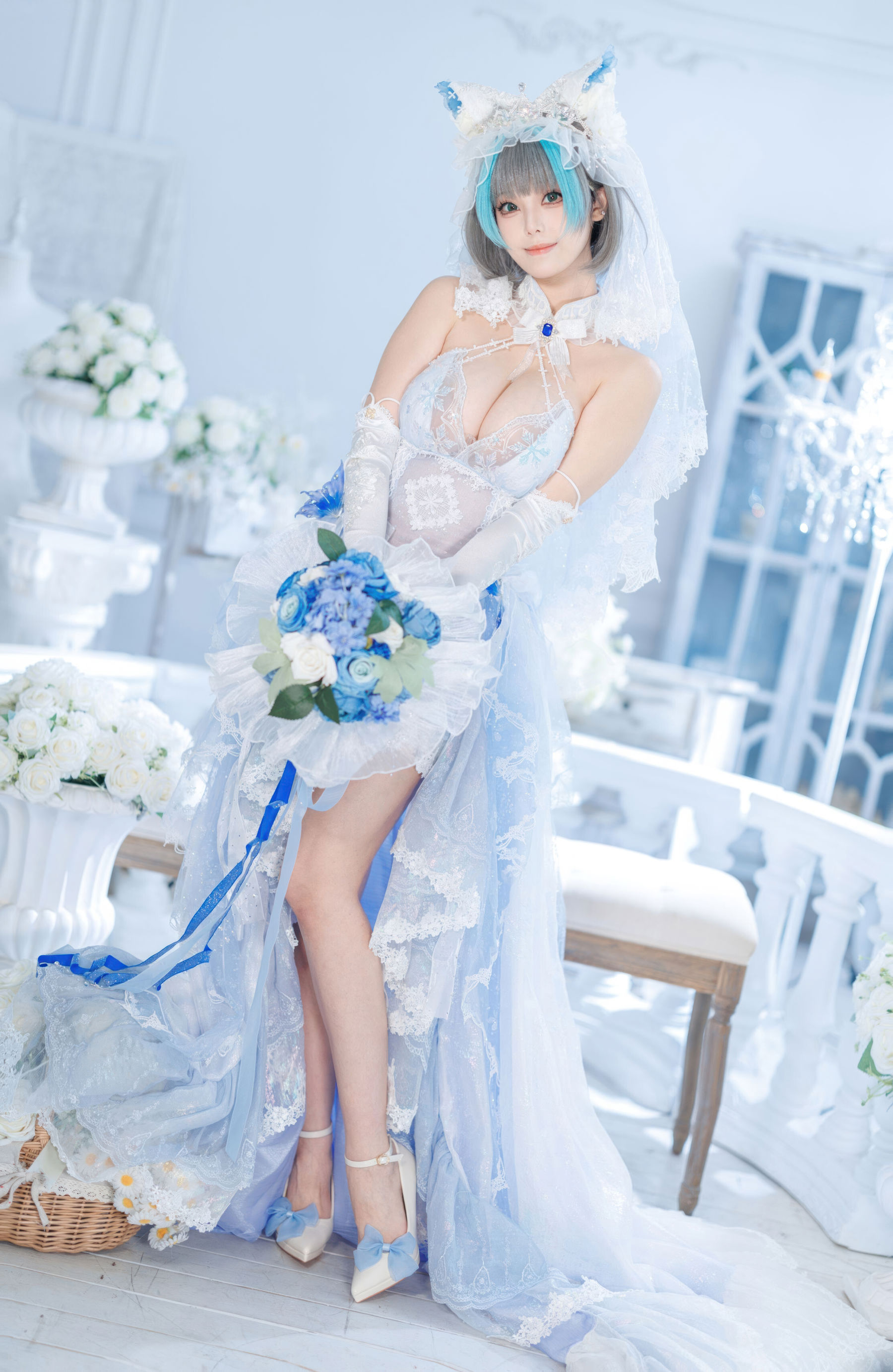 萌系小姐姐 蜜汁猫裘 - 碧蓝航线 柴郡 花嫁/(104P)