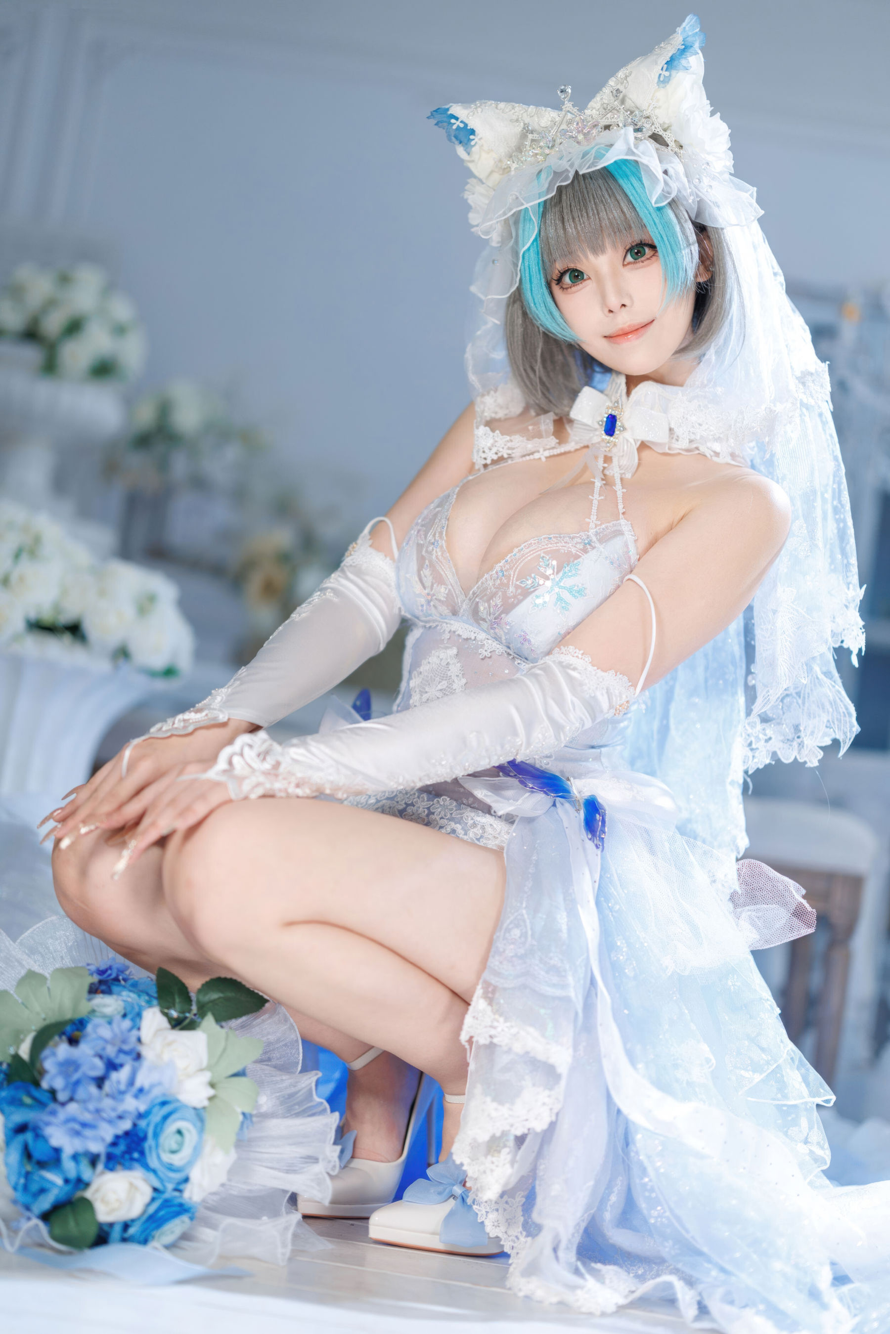 萌系小姐姐 蜜汁猫裘 - 碧蓝航线 柴郡 花嫁/(104P)
