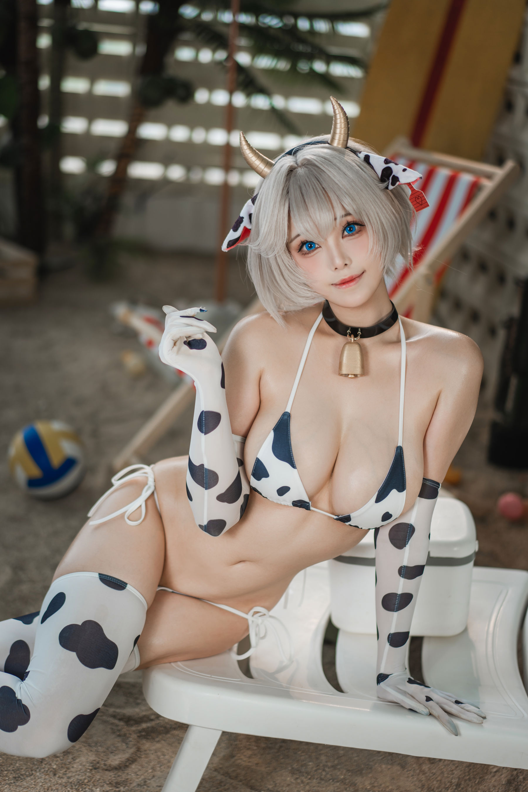 萌系小姐姐 蜜汁猫裘 - 棕色尘埃奶牛/(172P)
