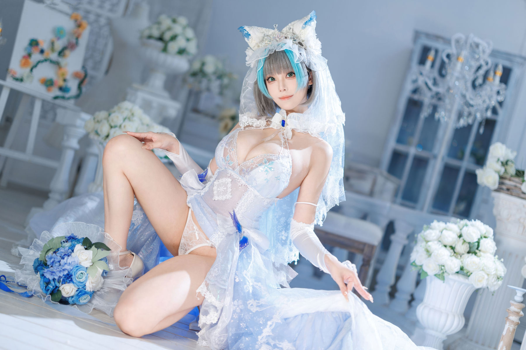 萌系小姐姐 蜜汁猫裘 - 碧蓝航线 柴郡 花嫁/(104P)