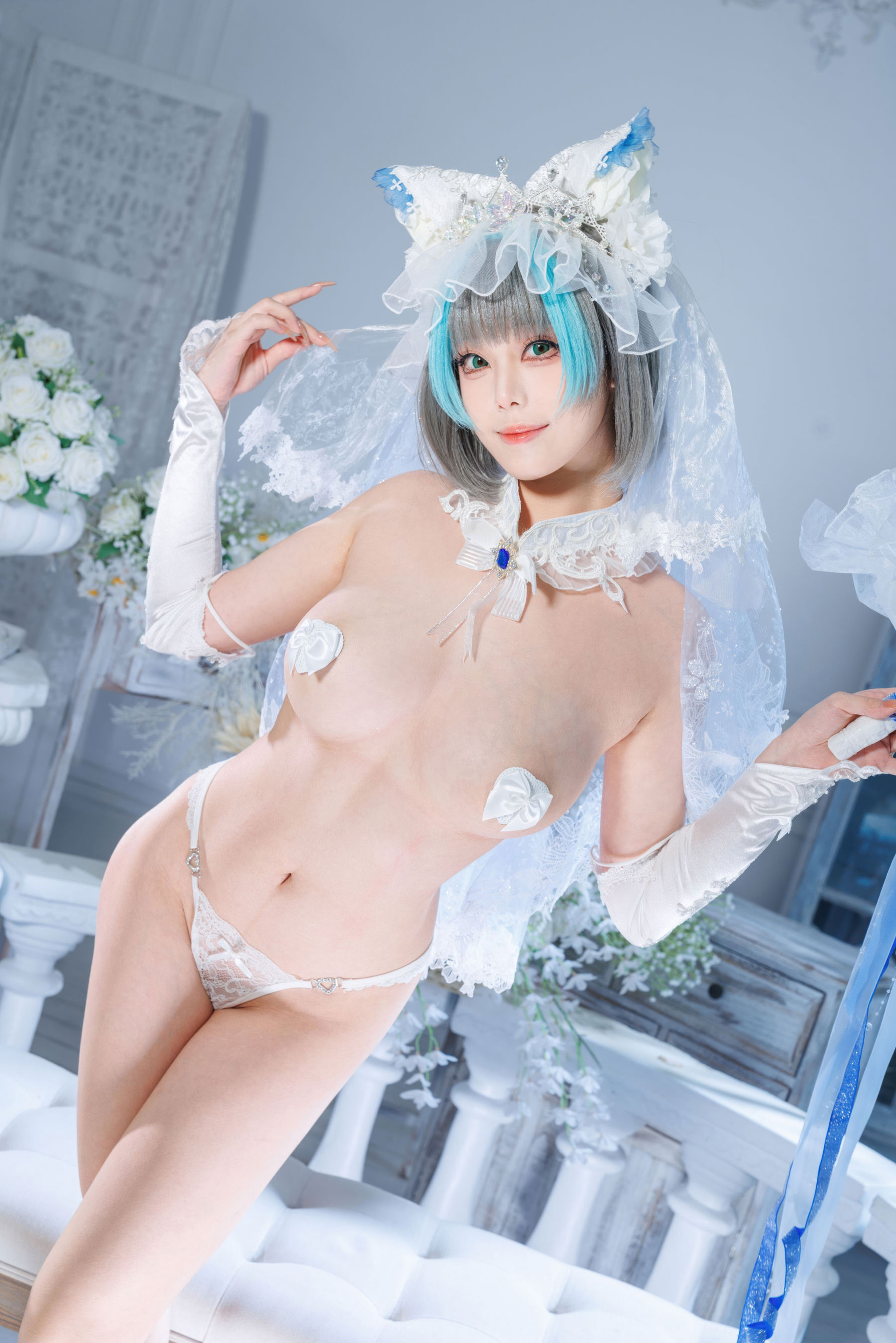 萌系小姐姐 蜜汁猫裘 - 碧蓝航线 柴郡 花嫁/(104P)