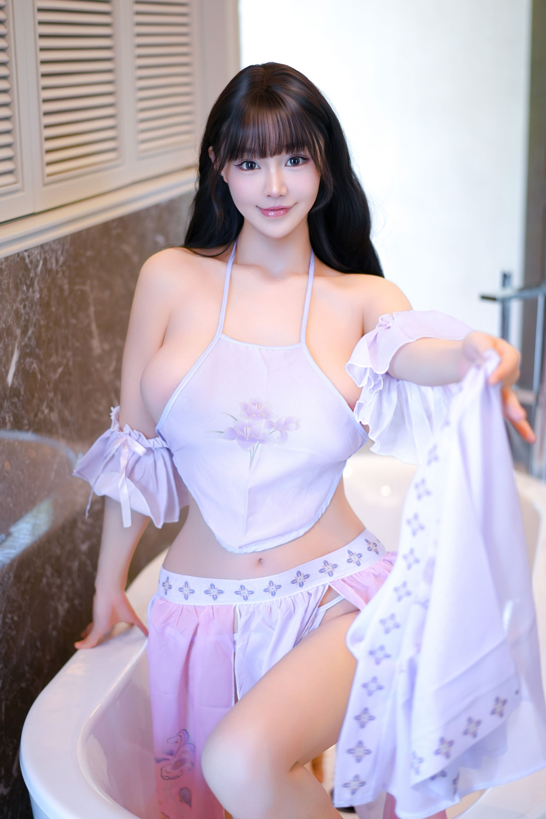 朱可儿 - 三亚紫色肚兜/(121P)