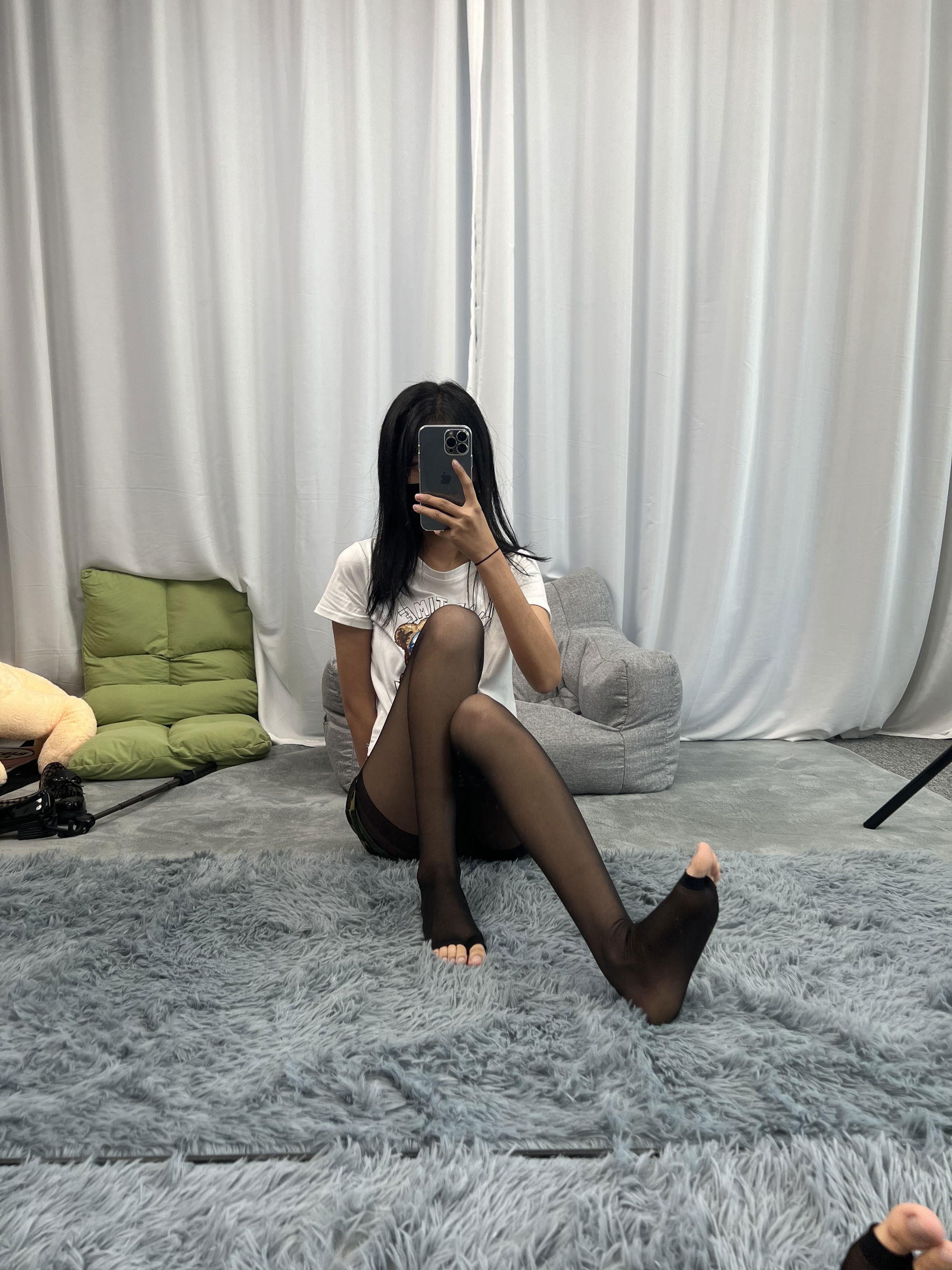三禾摄影 No.060 迷彩裤裙 黑丝露趾袜/(208P)