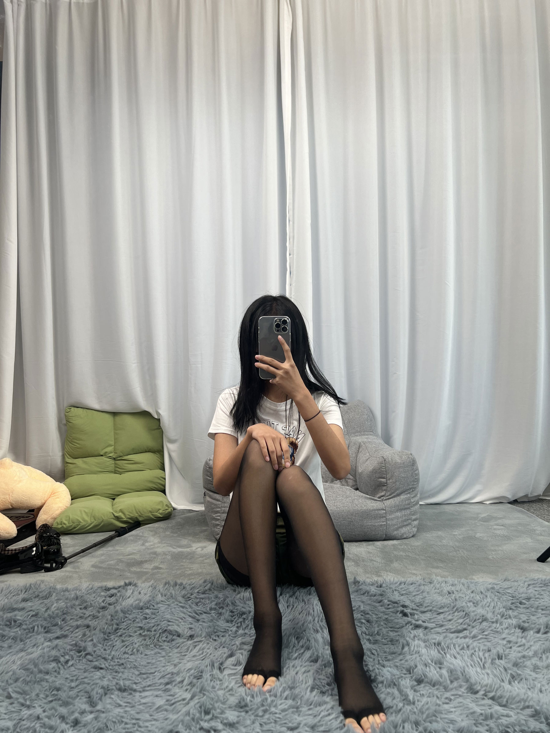 三禾摄影 No.060 迷彩裤裙 黑丝露趾袜/(208P)