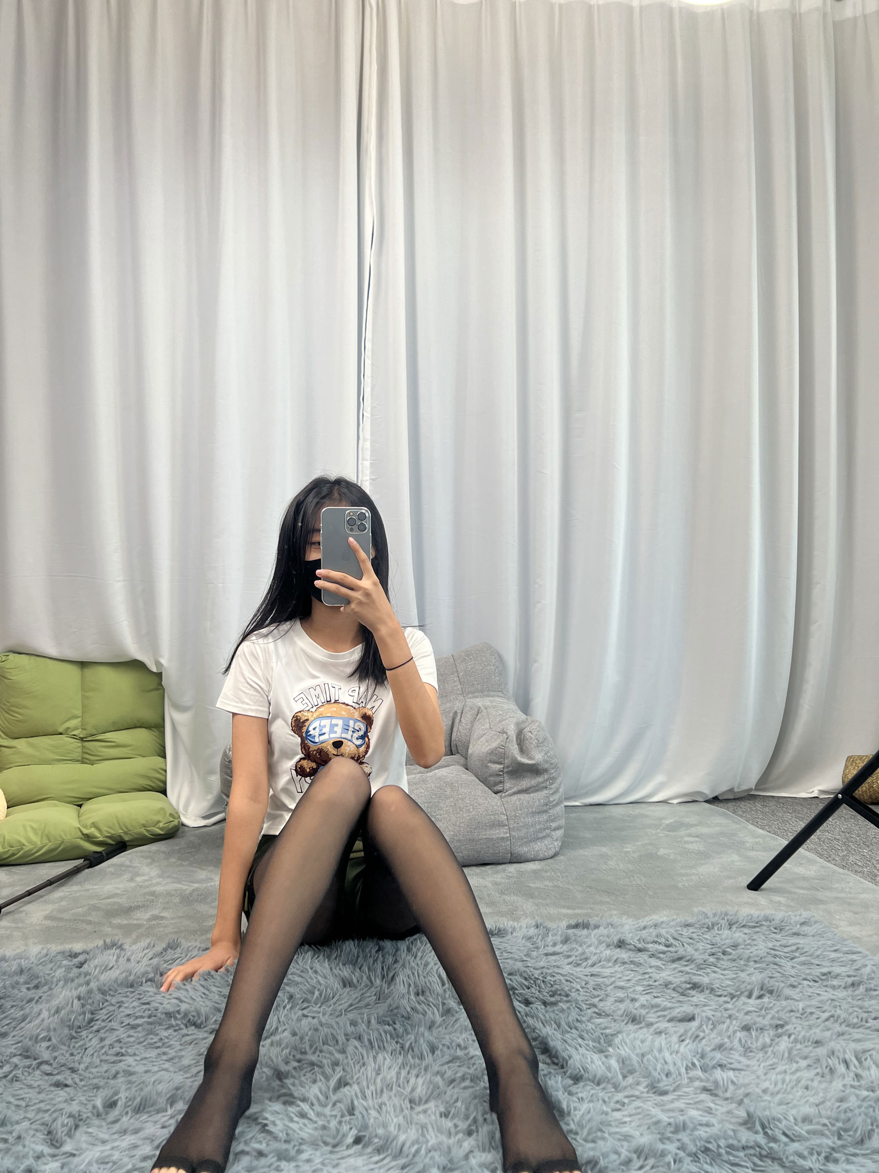 三禾摄影 No.060 迷彩裤裙 黑丝露趾袜/(208P)