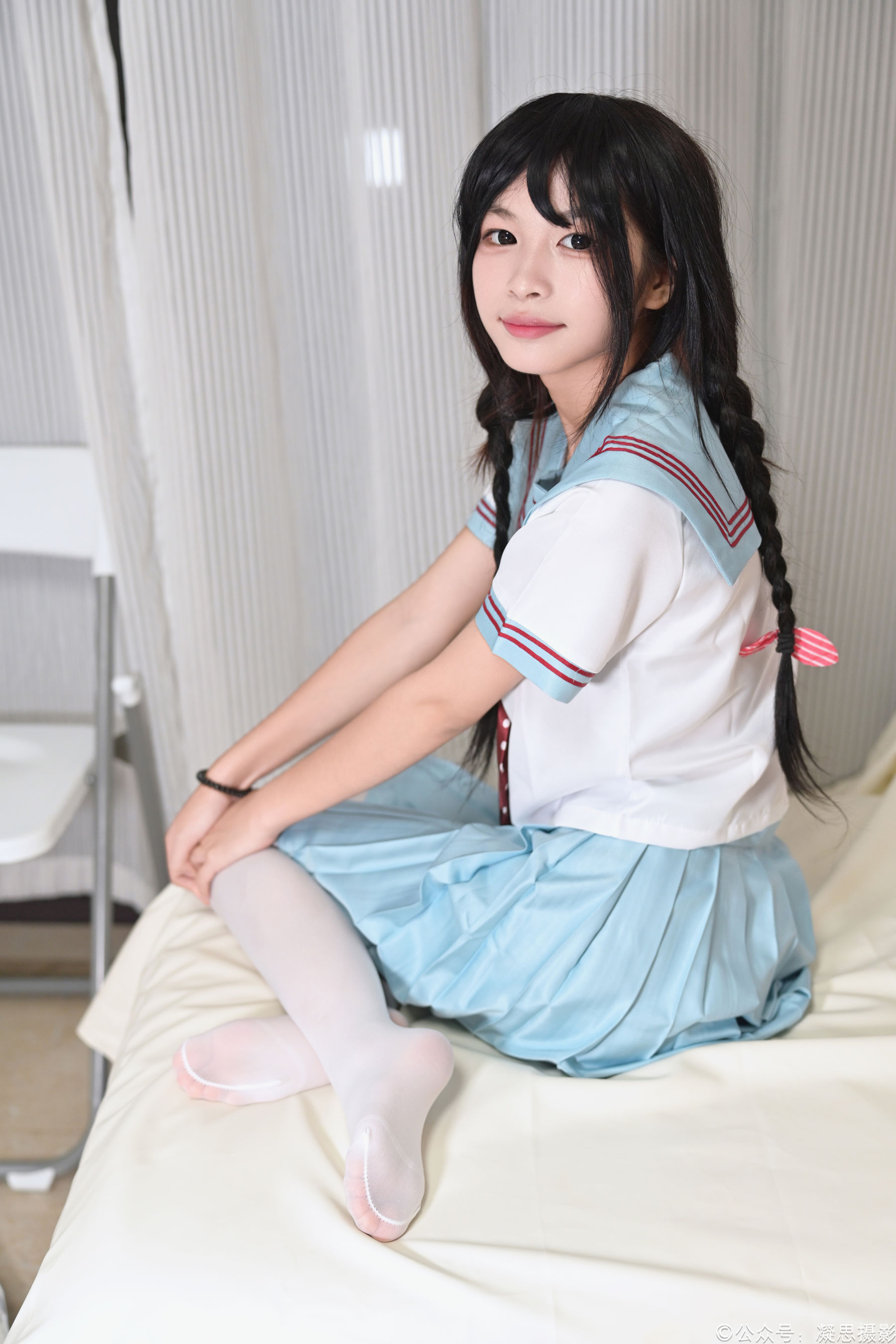 凝思摄影 No.053 沅沅 - jk制服、白丝、室内鞋/(140P)