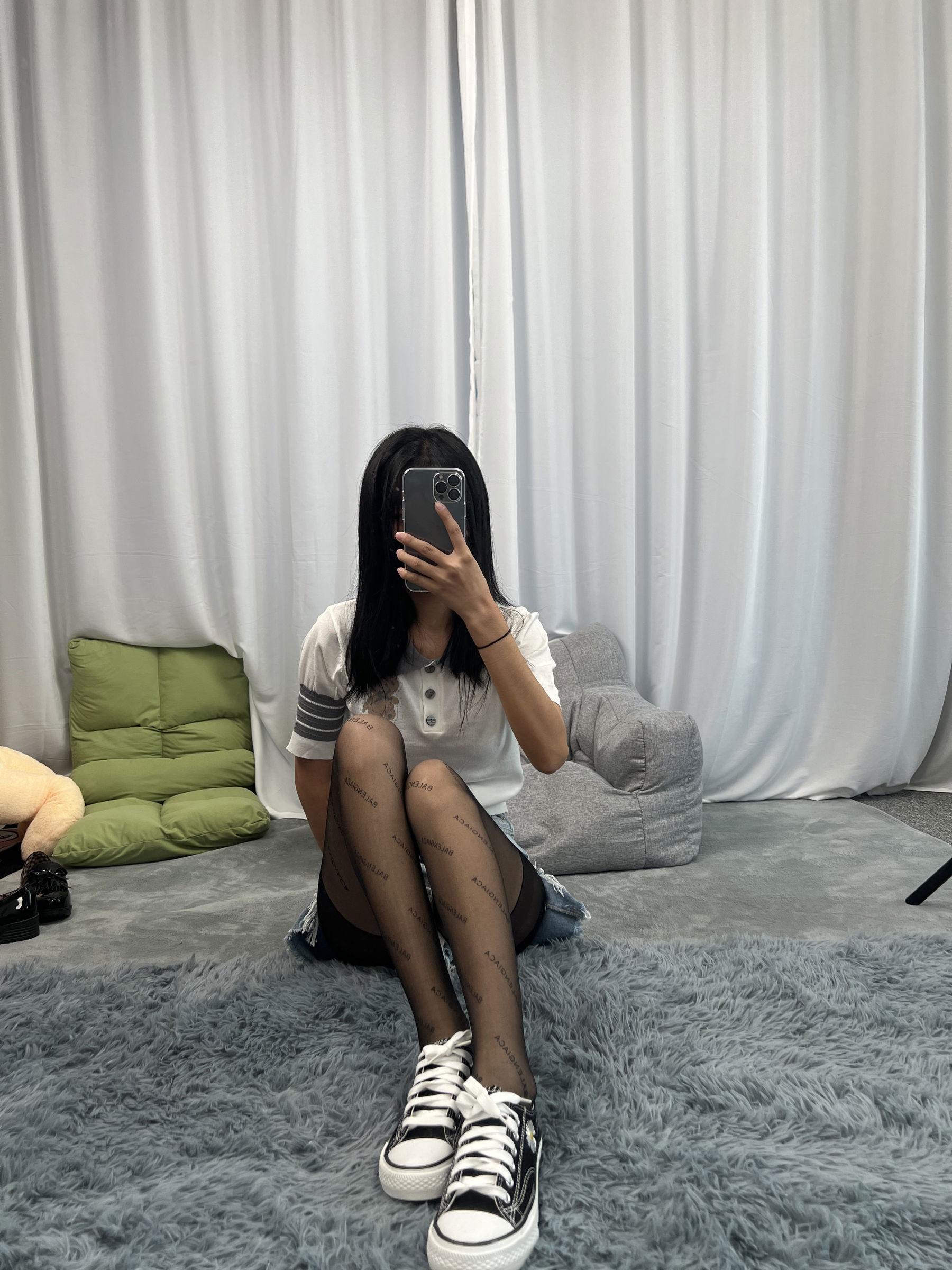 三禾摄影 No.061 字母黑丝 帆布鞋/(173P)