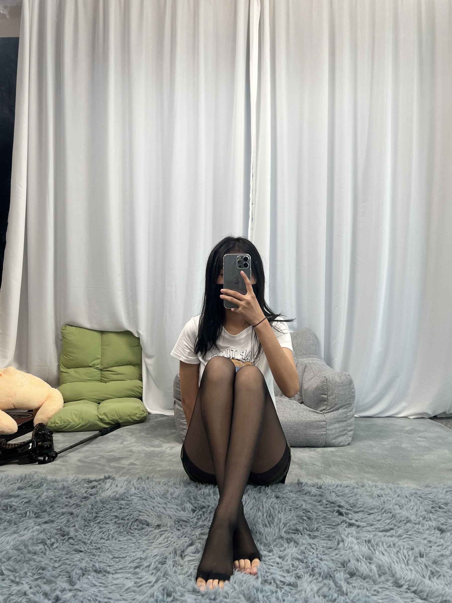 三禾摄影 No.060 迷彩裤裙 黑丝露趾袜/(208P)
