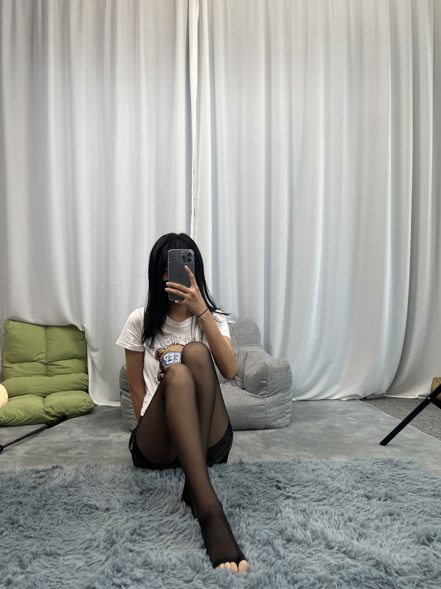 三禾摄影 No.060 迷彩裤裙 黑丝露趾袜/(208P)