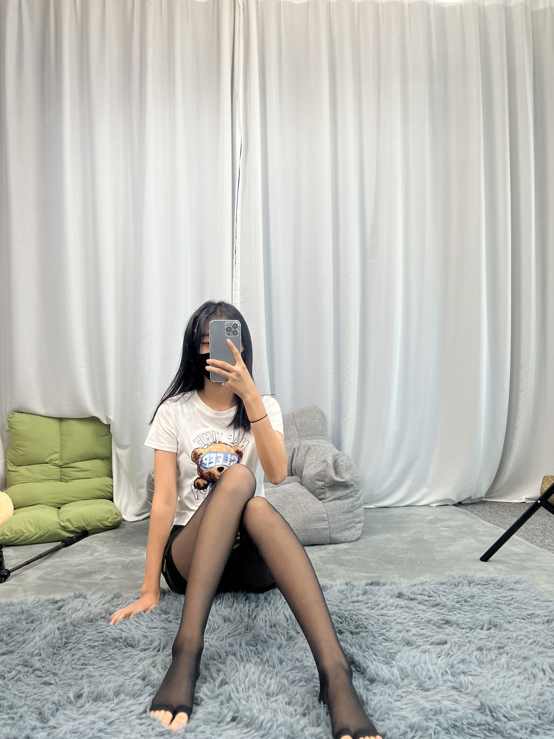 三禾摄影 No.060 迷彩裤裙 黑丝露趾袜/(208P)