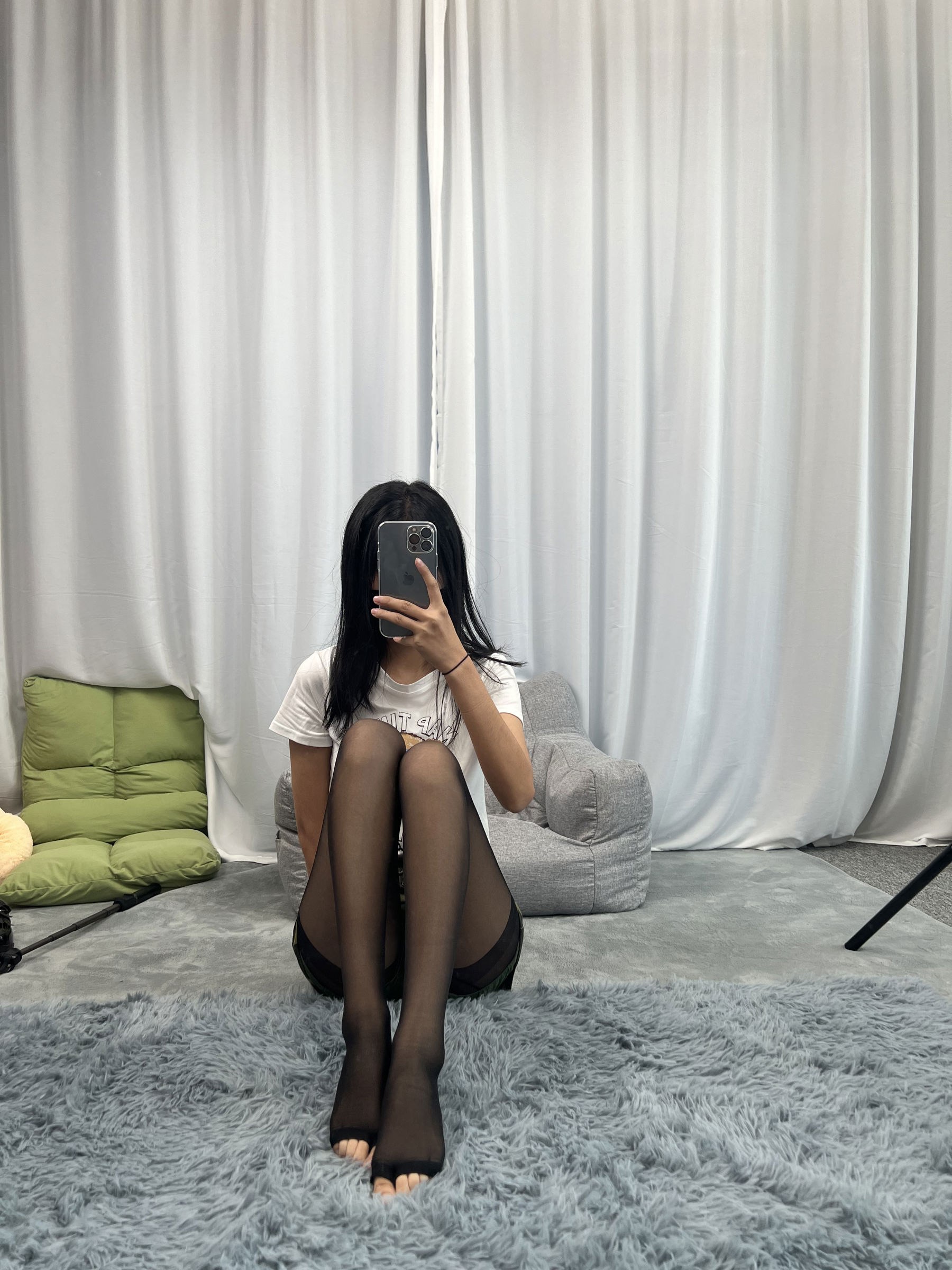 三禾摄影 No.060 迷彩裤裙 黑丝露趾袜/(208P)