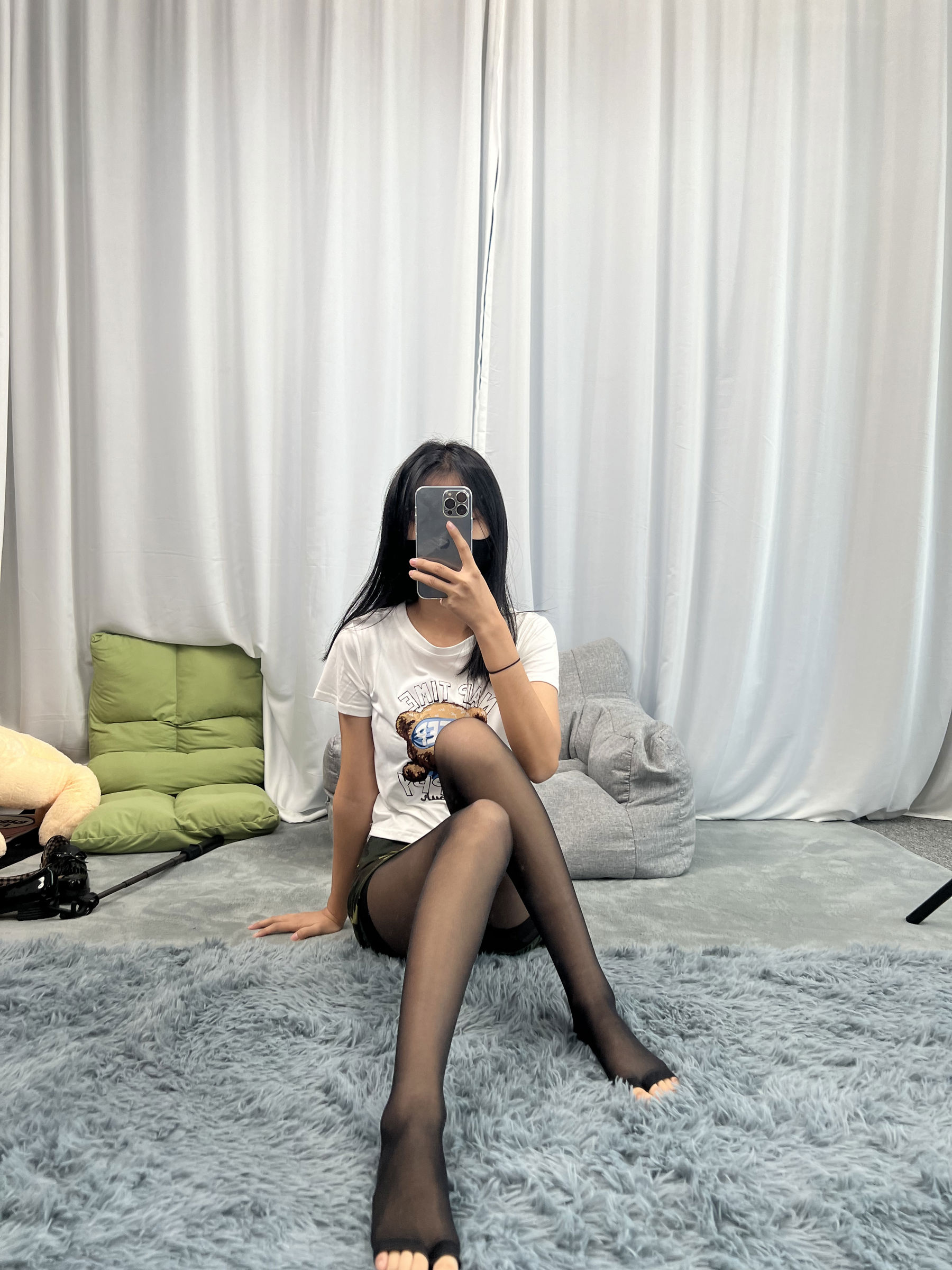 三禾摄影 No.060 迷彩裤裙 黑丝露趾袜/(208P)