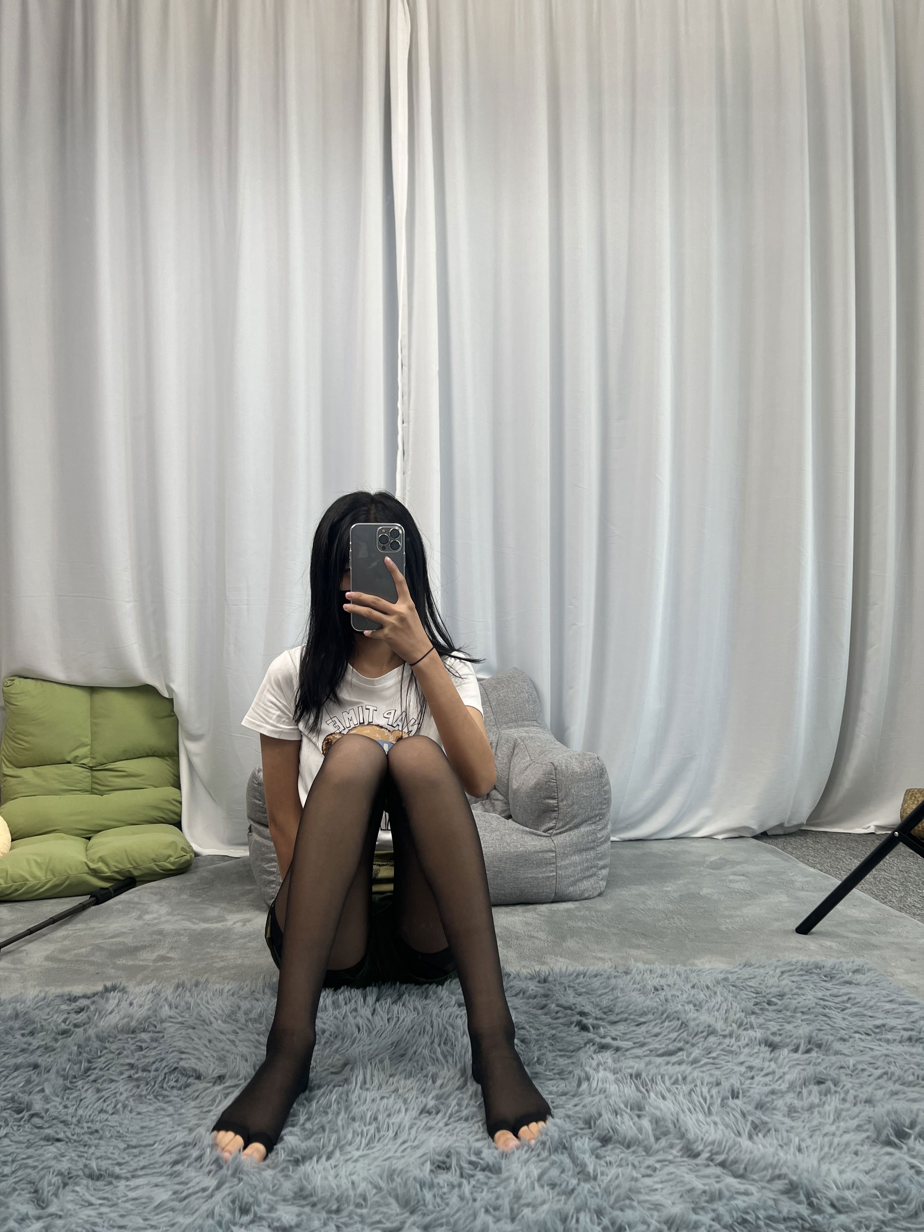 三禾摄影 No.060 迷彩裤裙 黑丝露趾袜/(208P)