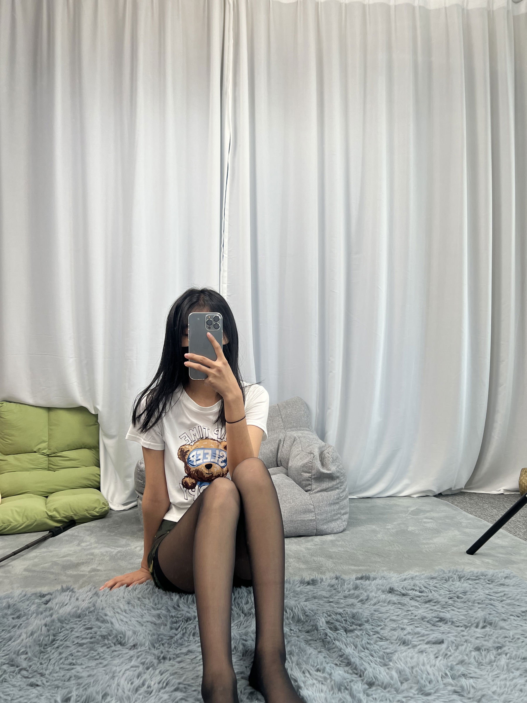 三禾摄影 No.060 迷彩裤裙 黑丝露趾袜/(208P)