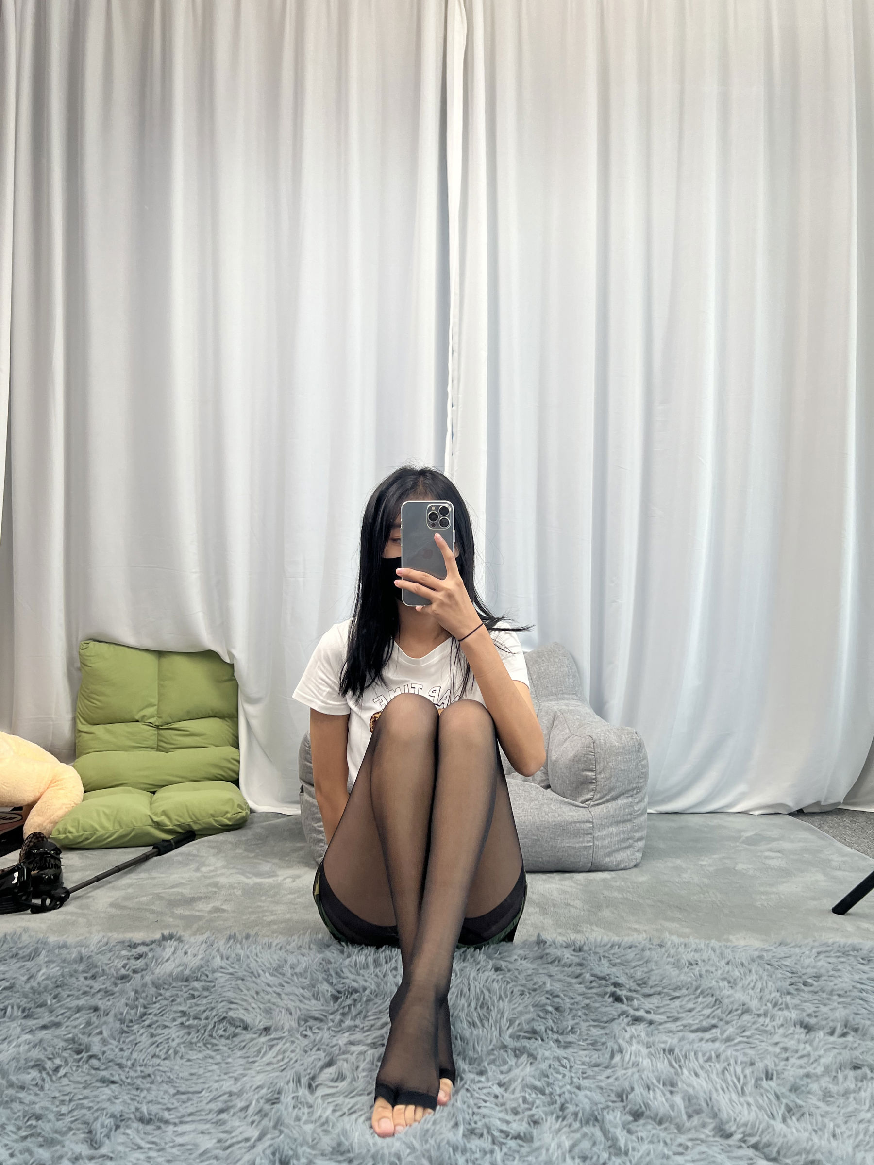 三禾摄影 No.060 迷彩裤裙 黑丝露趾袜/(208P)