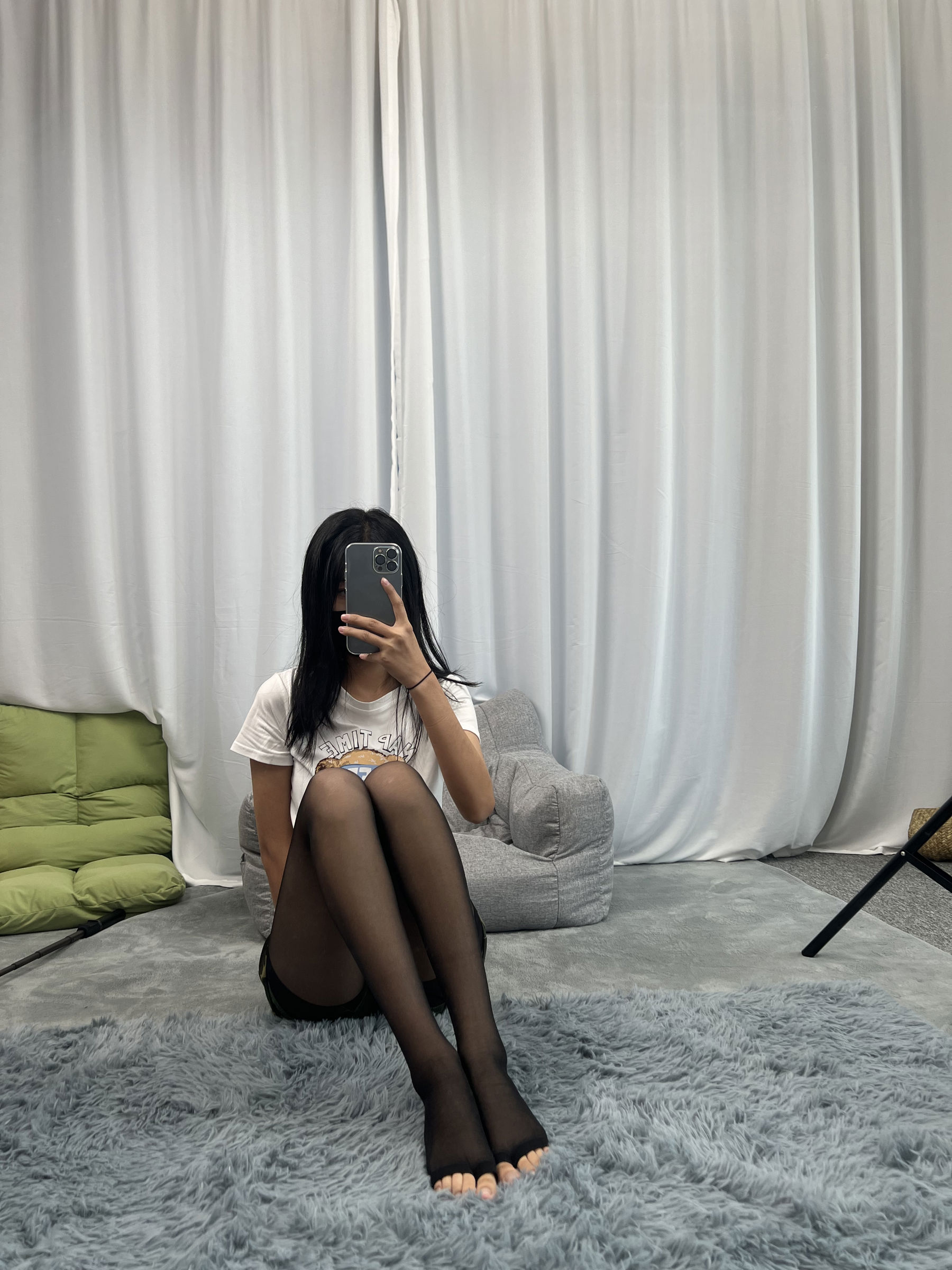 三禾摄影 No.060 迷彩裤裙 黑丝露趾袜/(208P)